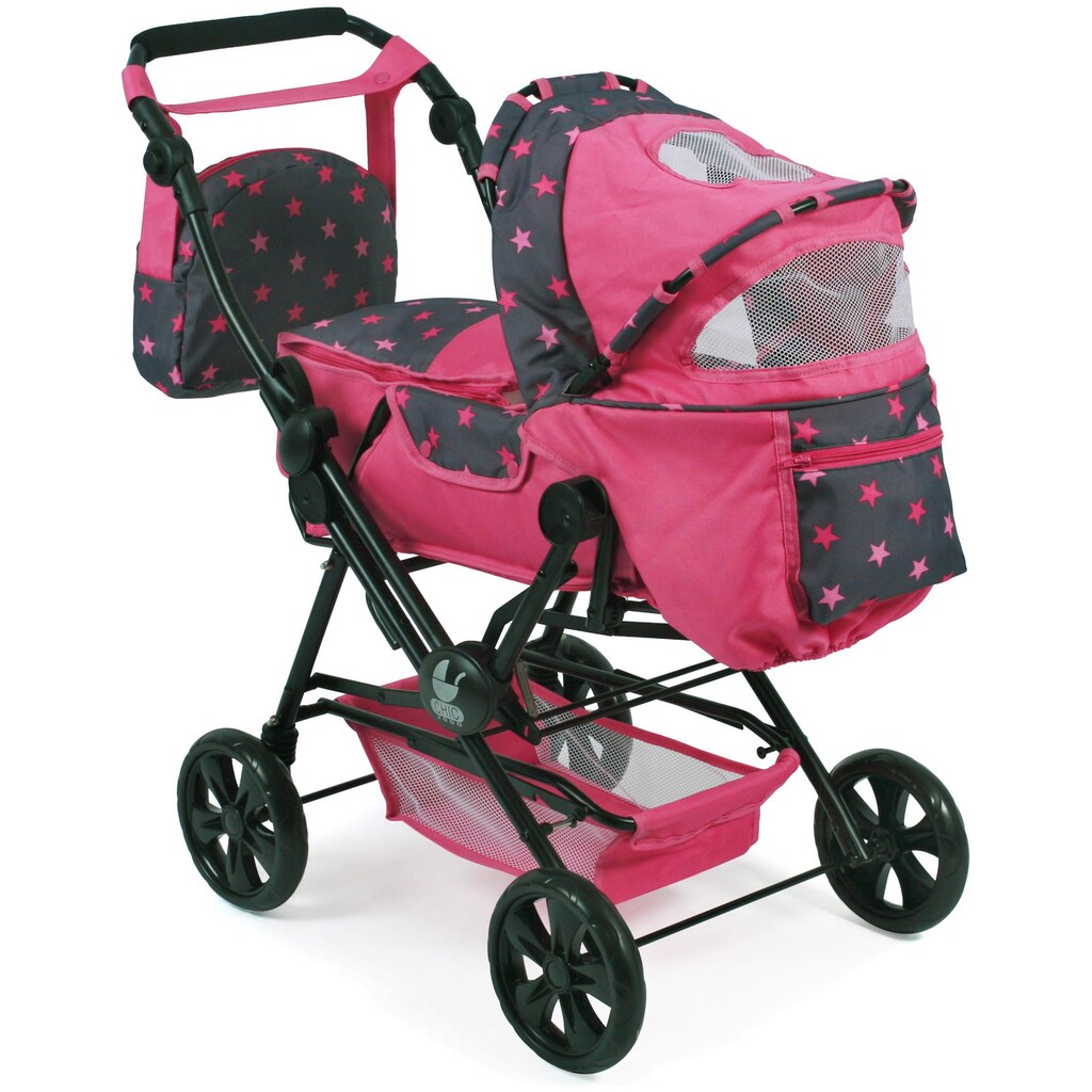 CHIC2000 Kombi-Puppenwagen »Road Star, Stars Pink«, mit herausnehmbarer Tragetasche