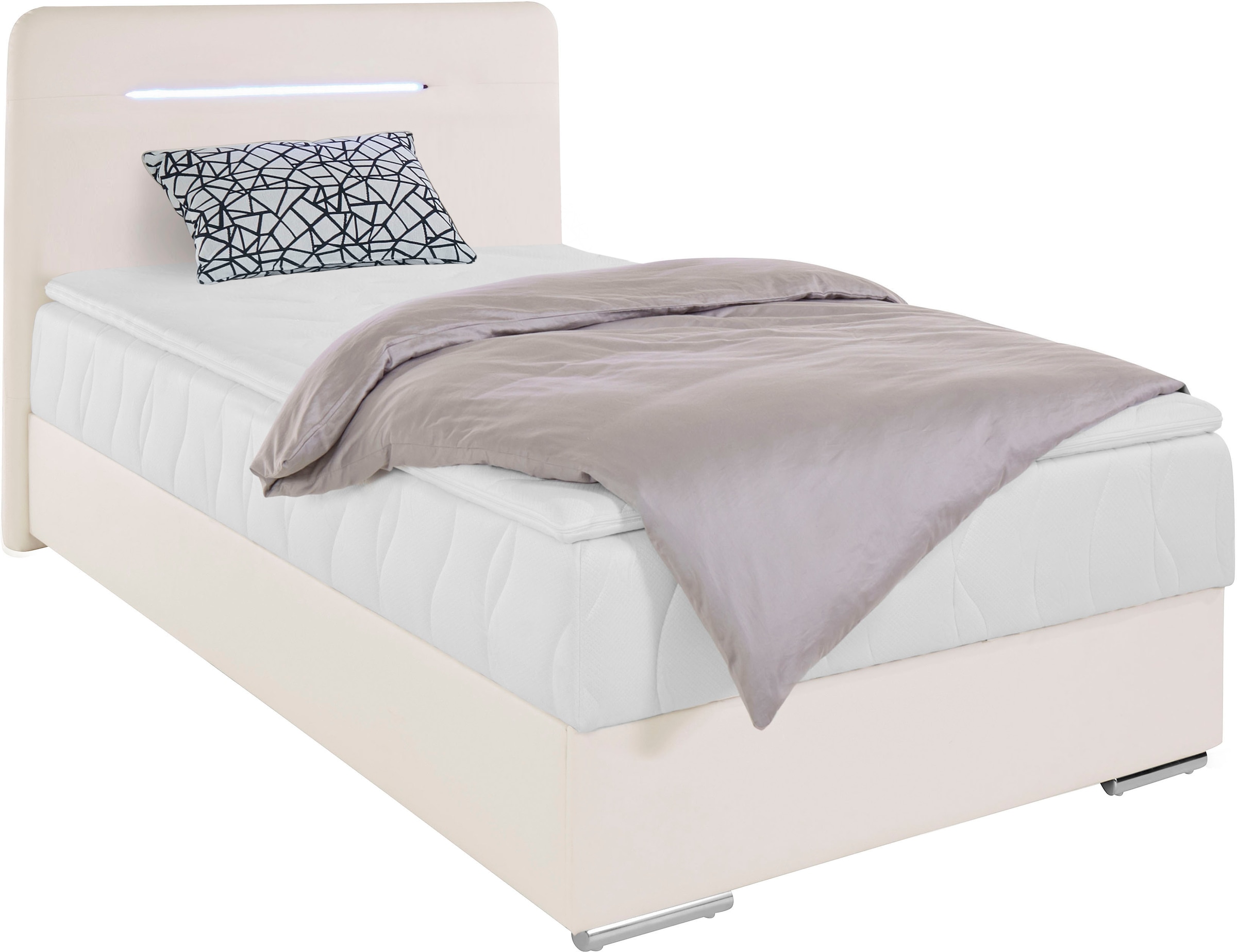 COTTA Boxbett »Lighstar«, inklusive LED-Beleuchtung, Topper, Bettkasten und Zierkissen