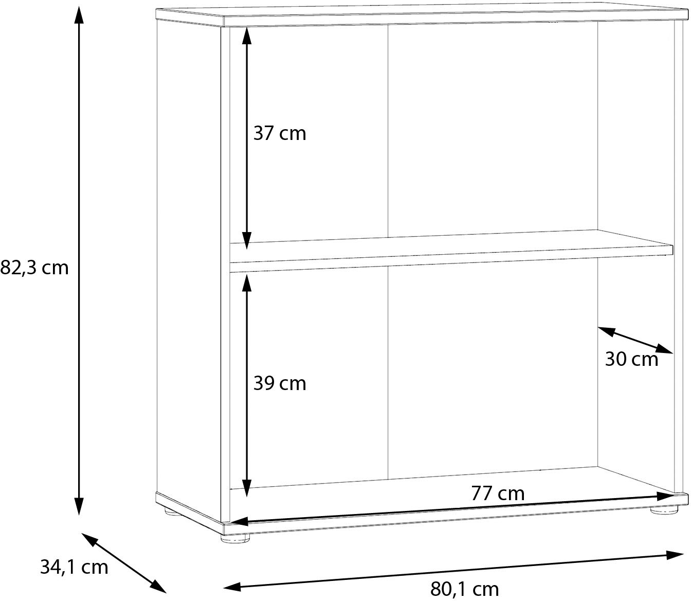 FORTE Kommode »Ganymede« Kommode, Stauraum, Metallgriffe, 4 Dekore, Breite 80,1cm