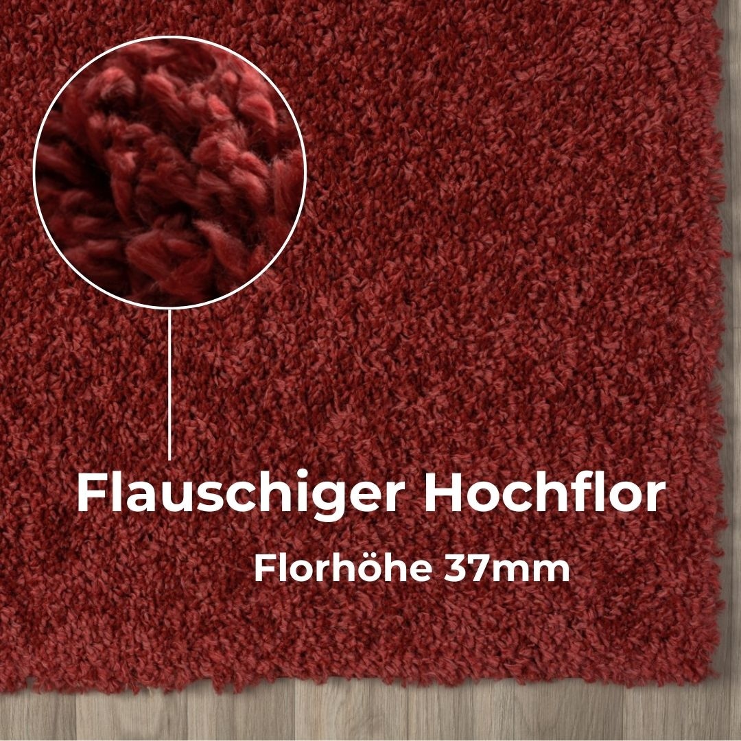 my home Hochflor-Teppich »Banji«, rechteckig, 37 mm Höhe, Uni Farben, weich und flauschig, auch als Läufer & in rund erhältlich