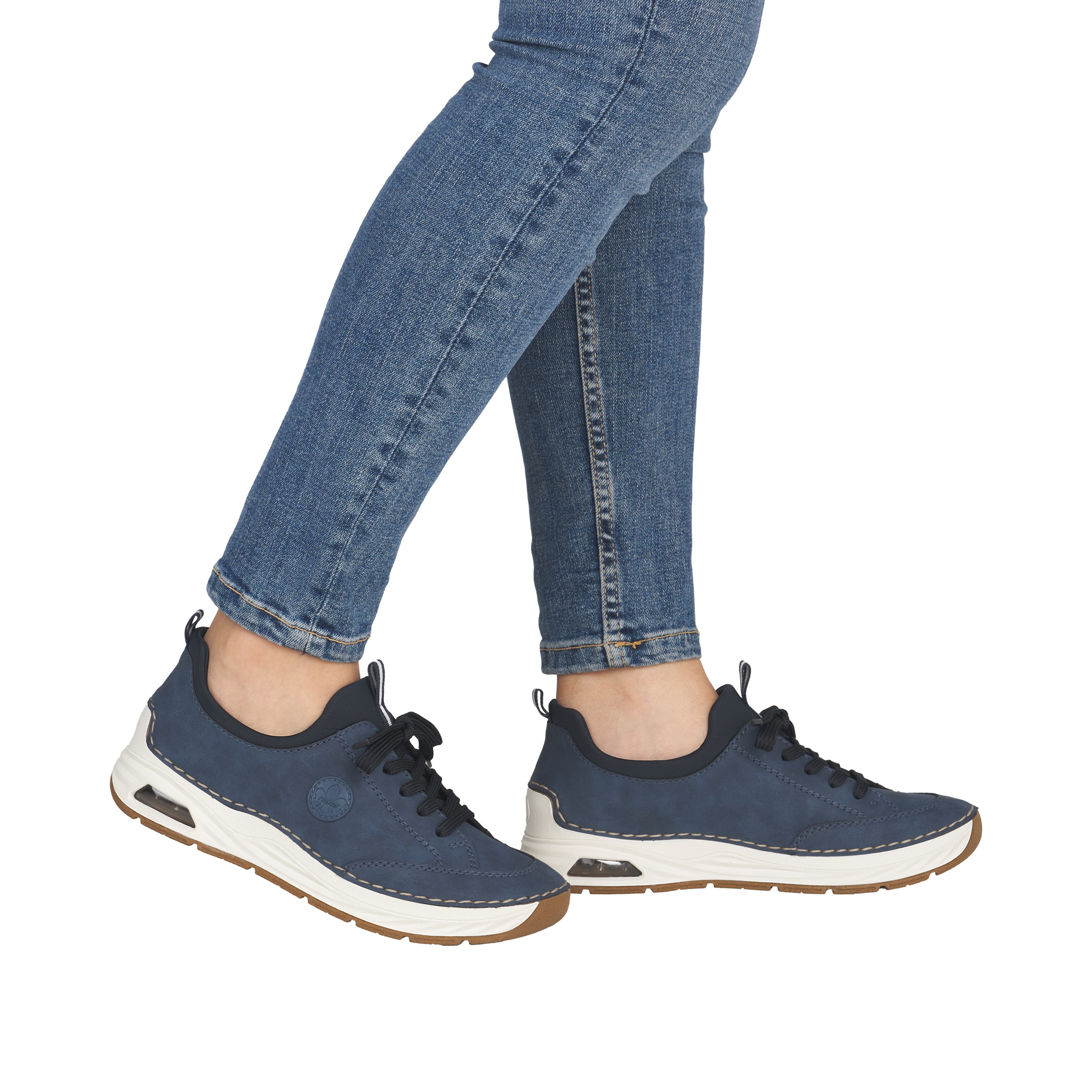 Slip-On Sneaker RIEKER, Herren, Gr. 41, jeansblau, Lederimitat, Schuhe, Schlupfschuh, Freizeitsneaker, Halbschuh mit elastischem Einstieg 3