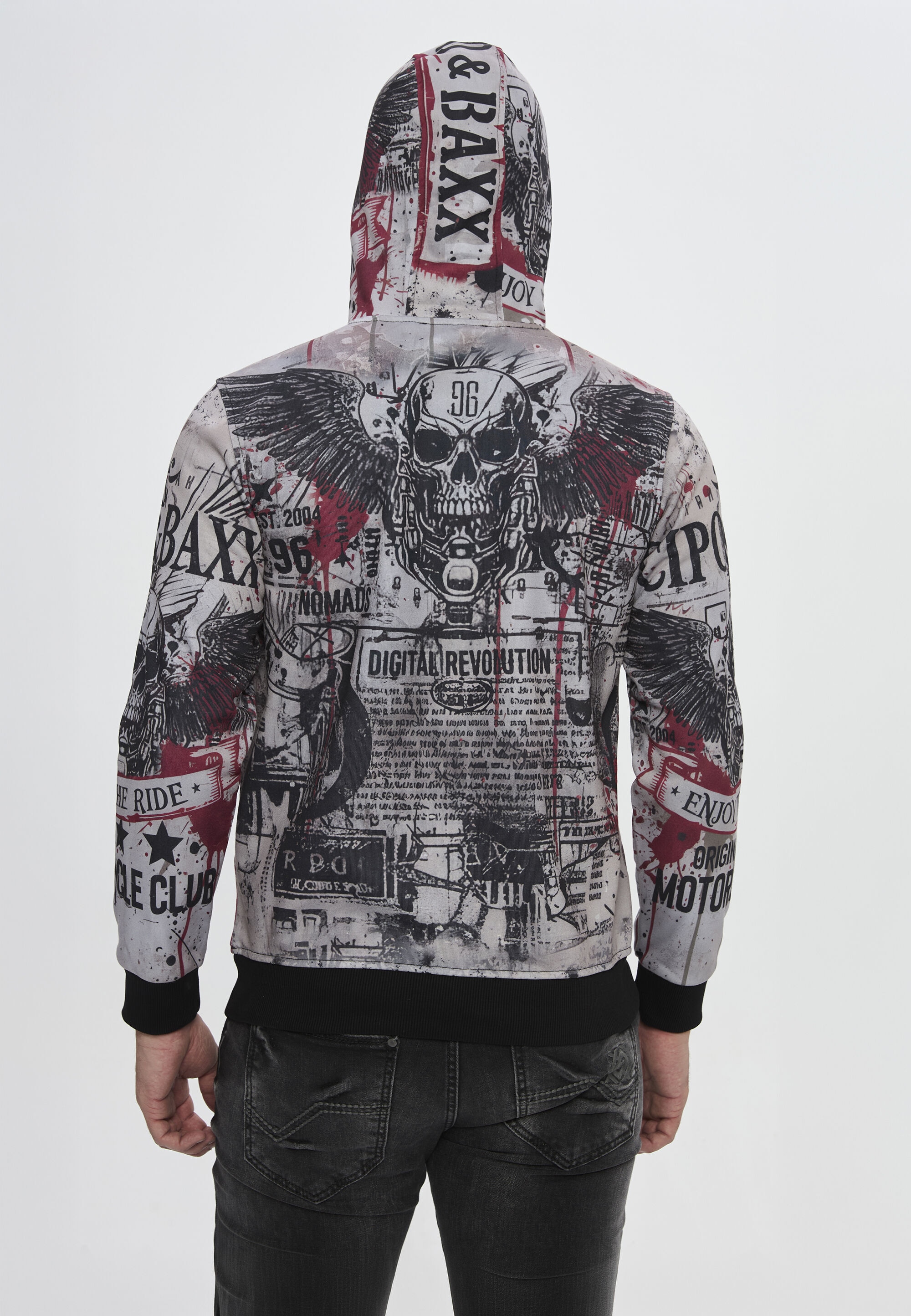 Cipo & Baxx Kapuzenpullover »CL614« mit Skull-Print