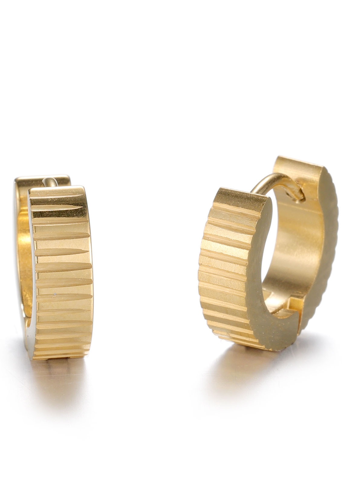Paar Creolen FIRETTI "Schmuck Geschenk Crag", gold (gelbgoldfarben), Ohrringe, Damen, Edelstahl