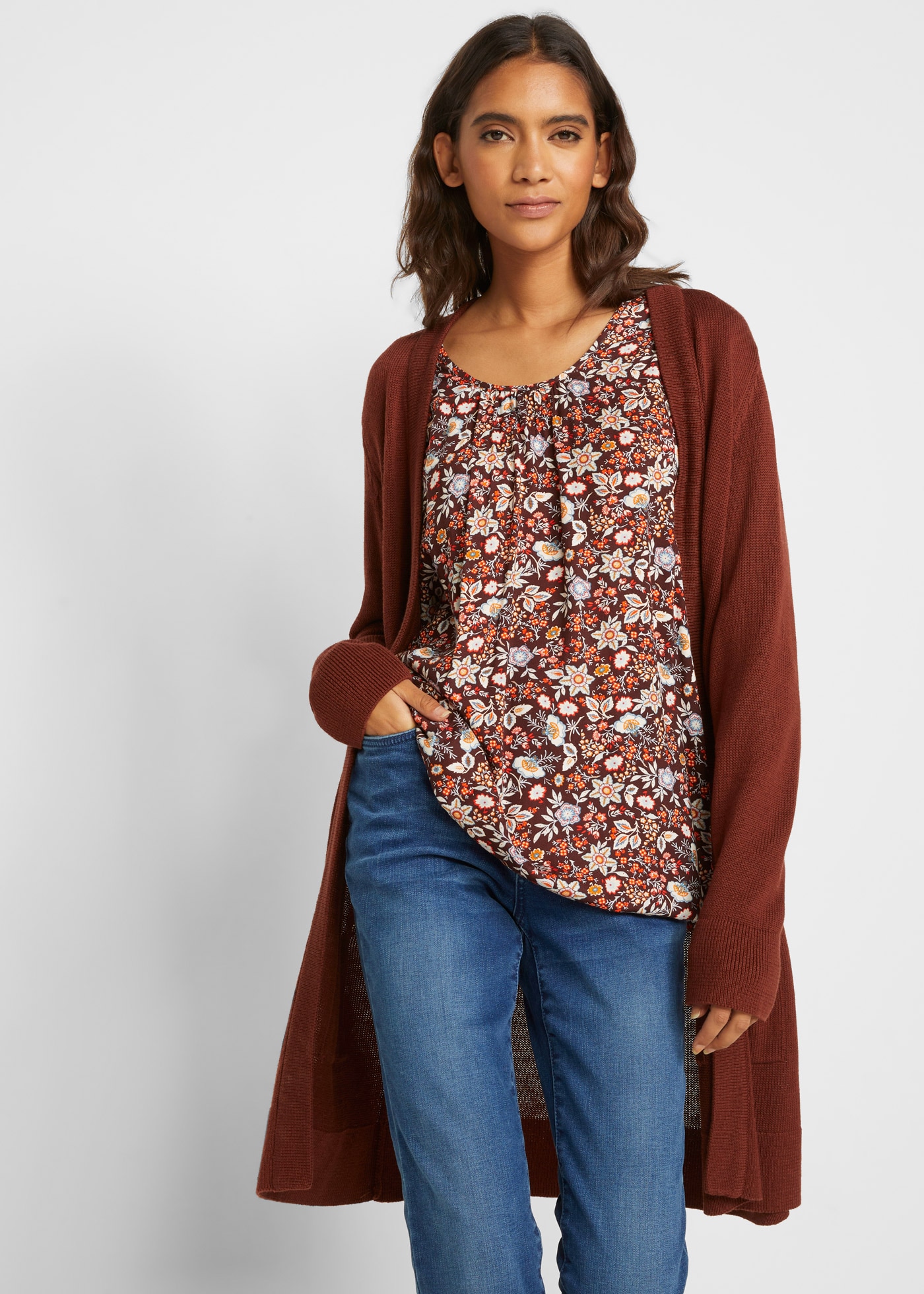 bonprix Longstrickjacke 1 tlg. Oversize-Passform, kuschelig weicher Strick, günstig online kaufen