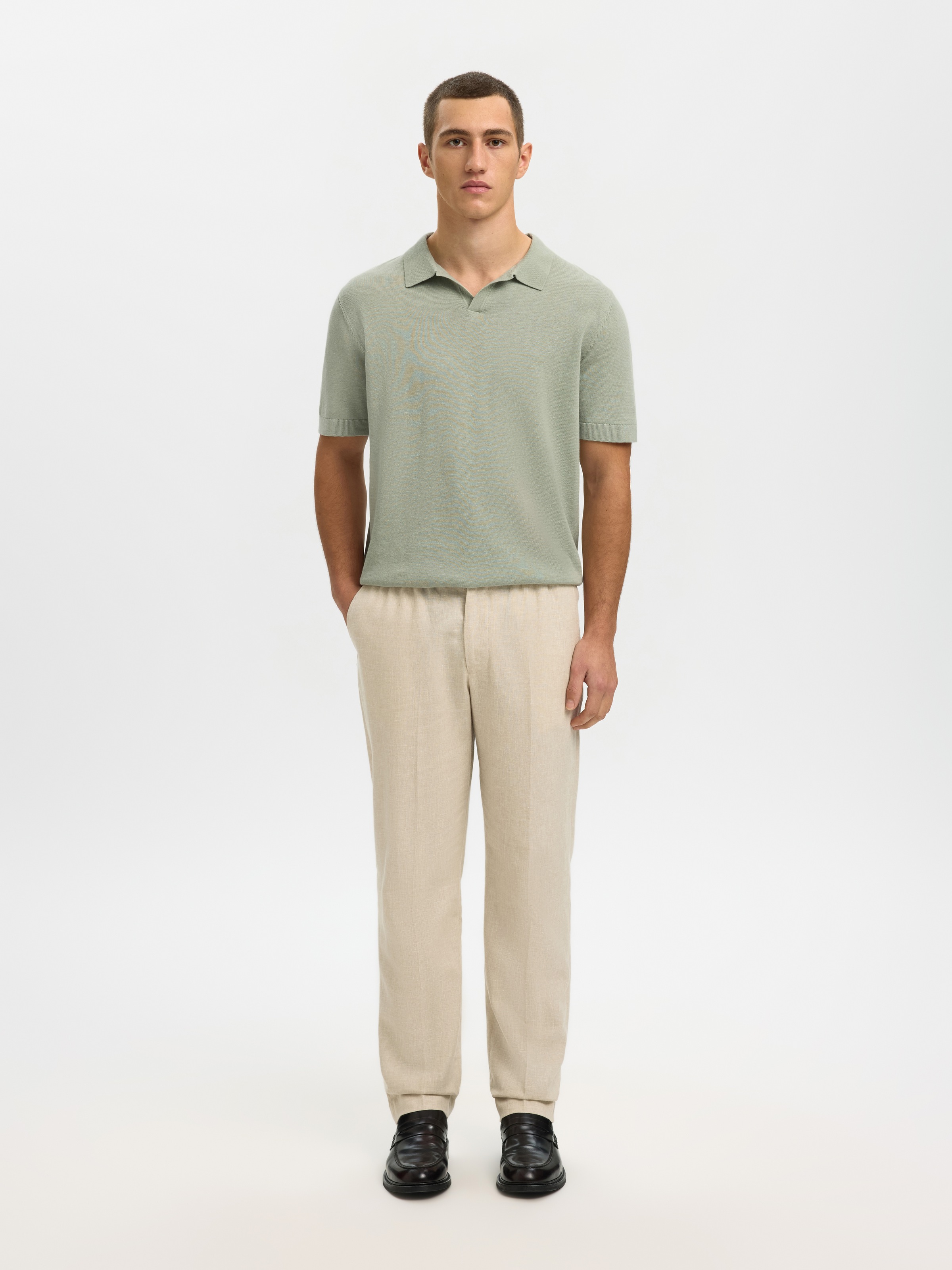 SELECTED Poloshirt »SLHMATTIS SS KNIT SUN OPEN POLO NOOS«