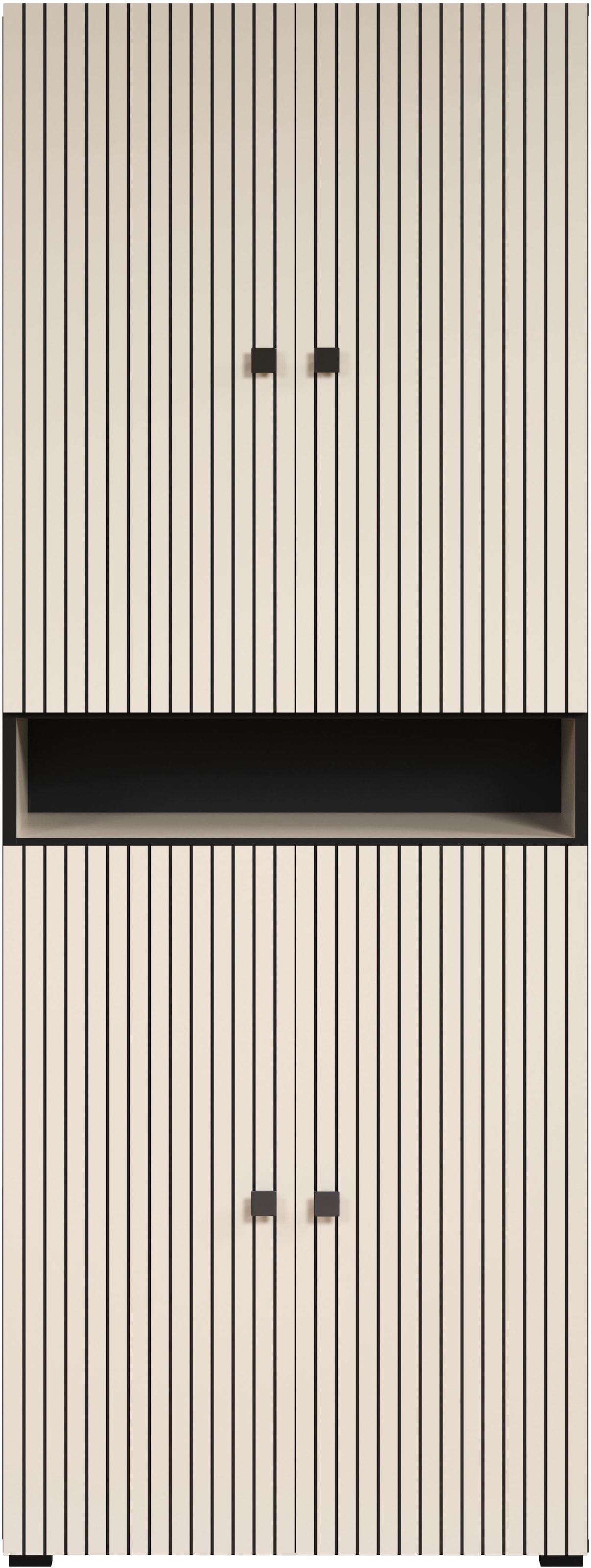 welltime Hochschrank »Amrum«, (1 St.), Breite 40cm, geräumiger Hochschrank Eiche Rillenoptik Badschrank