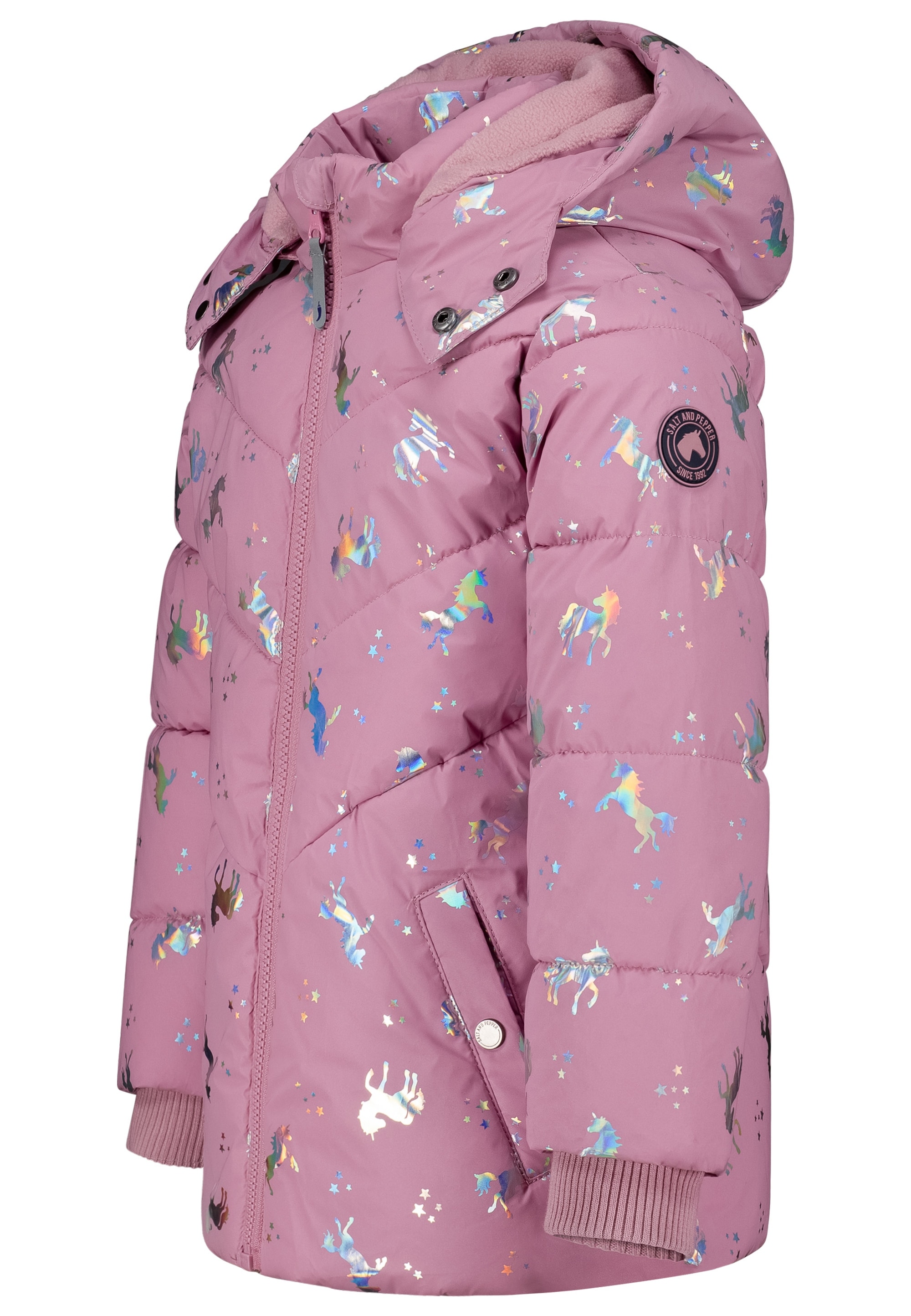SALT AND PEPPER Steppjacke »Unicorn«, mit reflektirendem Einhorn-Druck