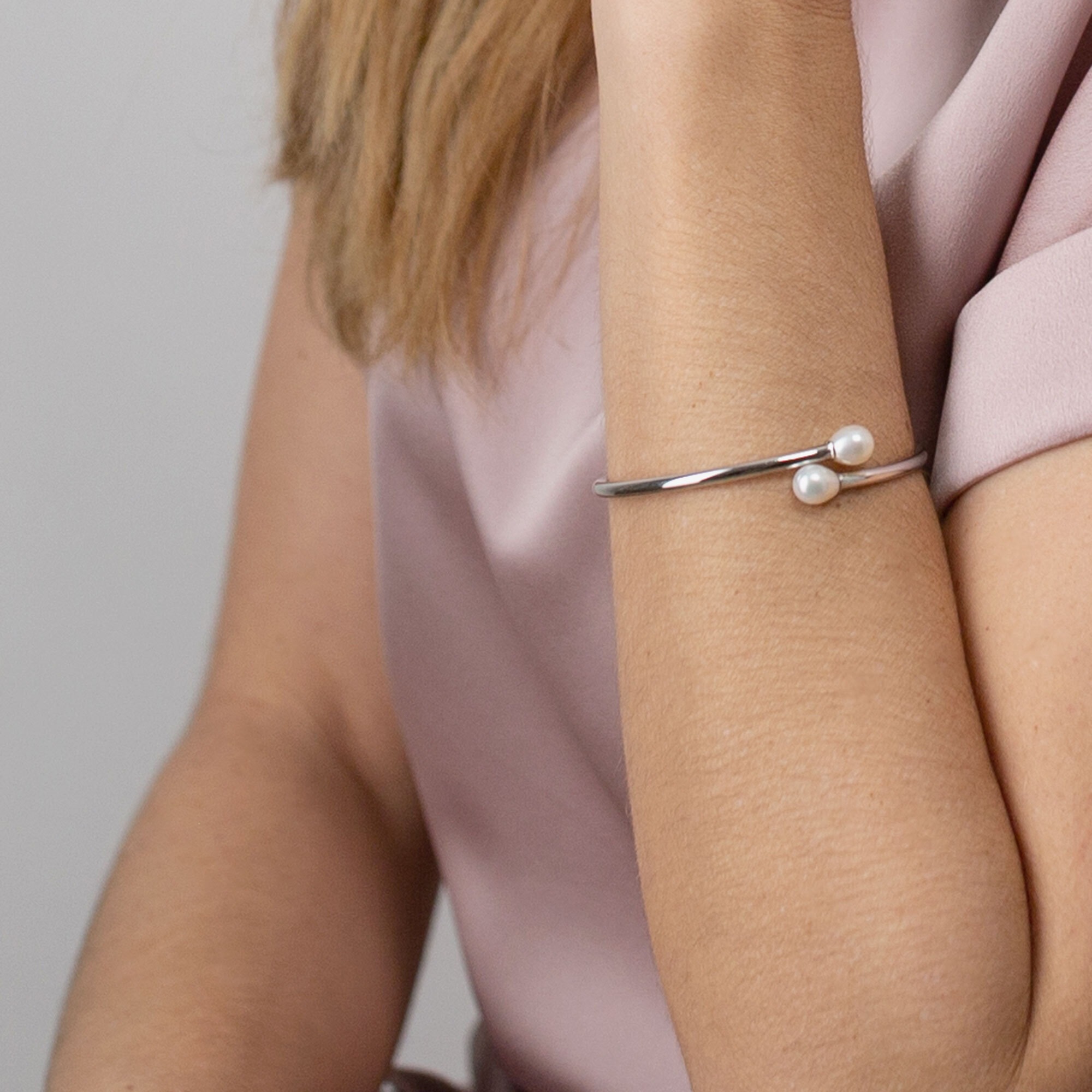 AILORIA Armreif »Armreif Silber/weiße Perle MASA«