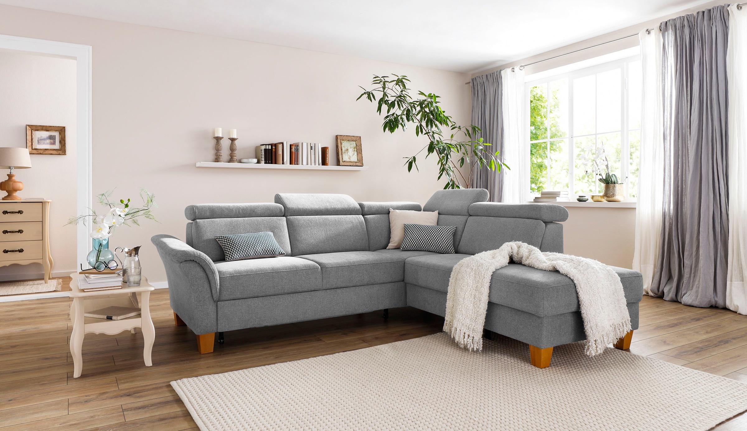 Home affaire Ecksofa "Conville L-Form" Federkern, wahlweise mit Bettfunktio günstig online kaufen