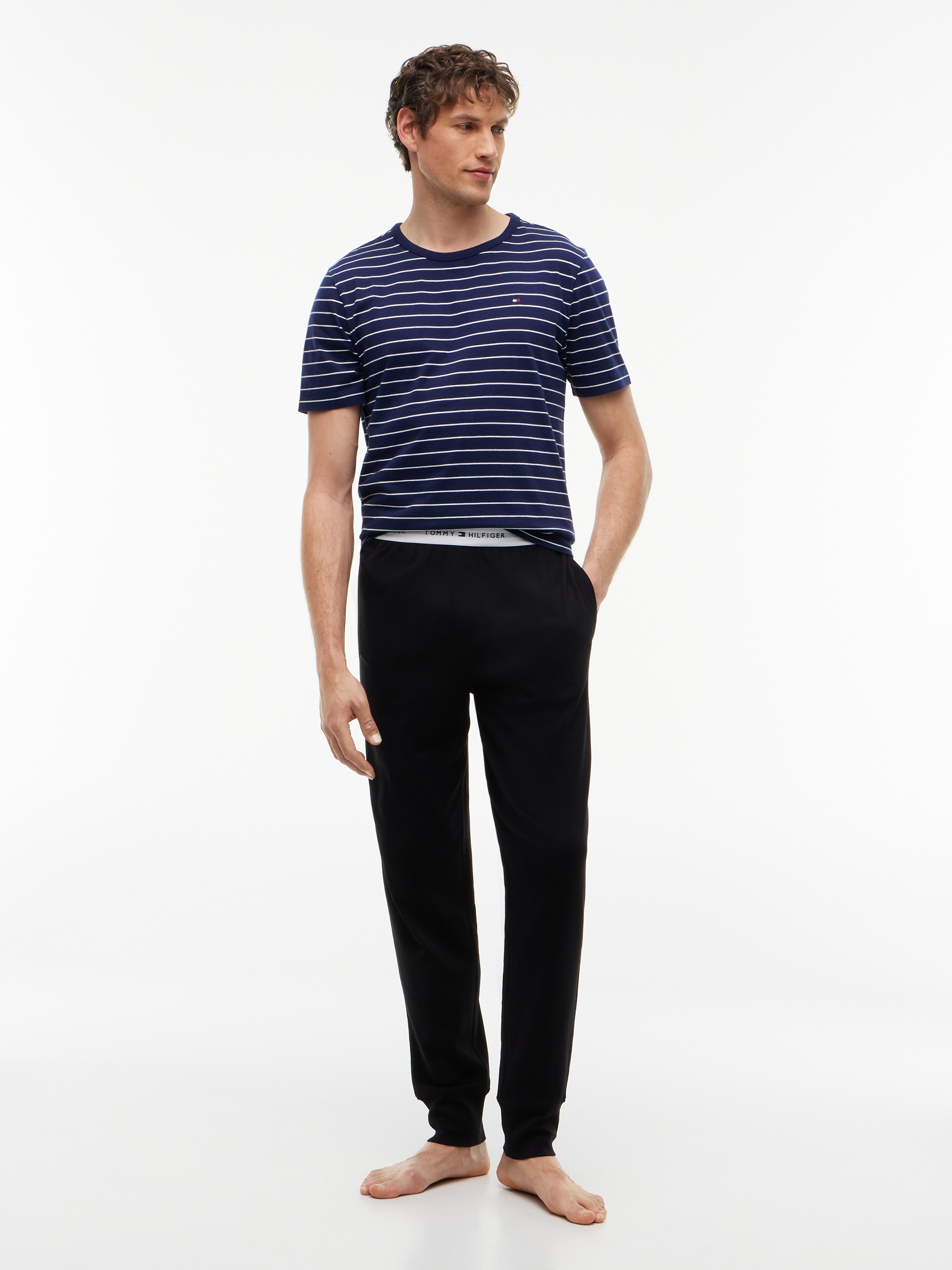 Tommy Hilfiger Underwear Pyjamahose »JERSEY CUFFED«  mit Bündchen und Logos