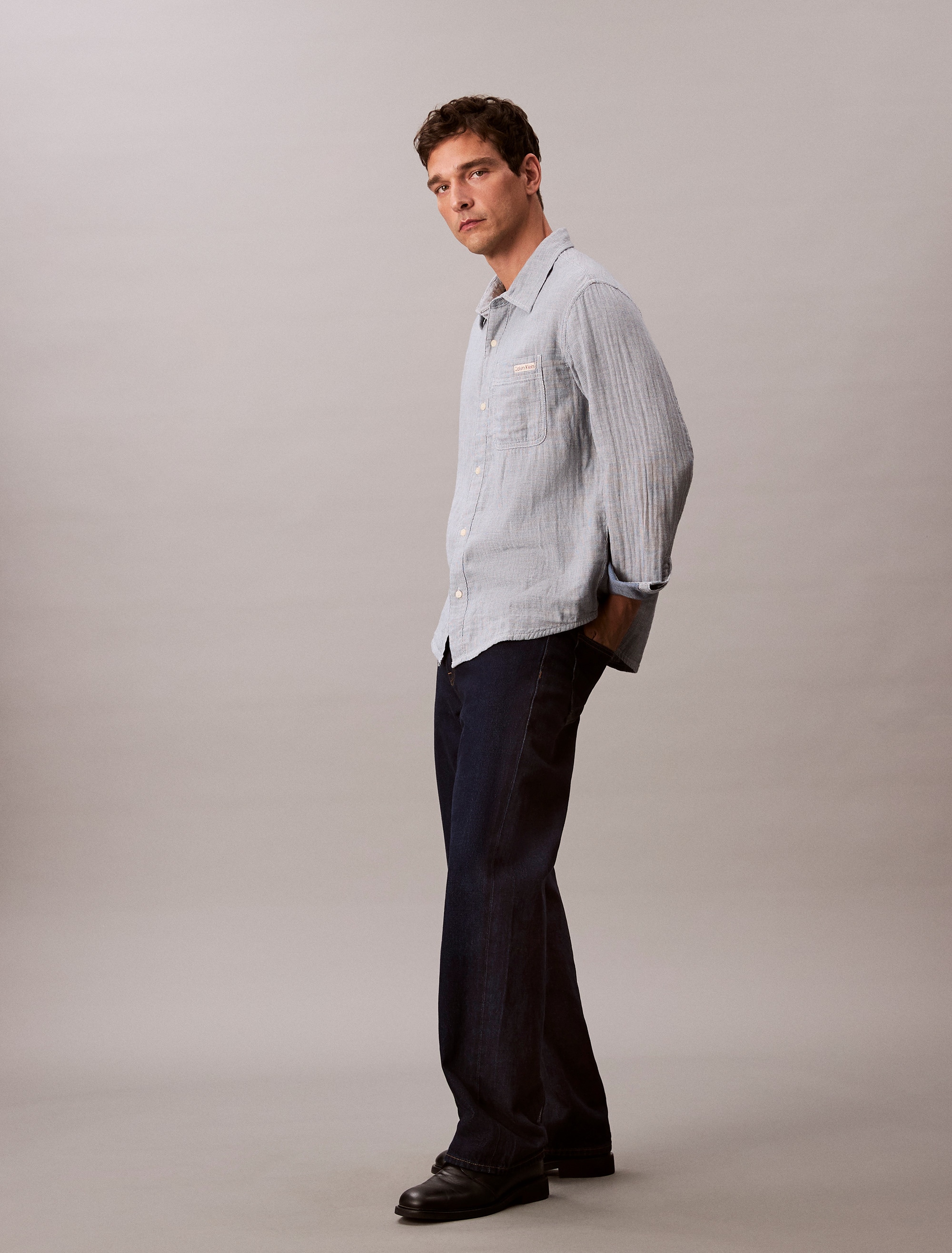 Calvin Klein Jeans Langarmhemd »CASUAL CLASSIC«, Mit Rundhalsausschnitt