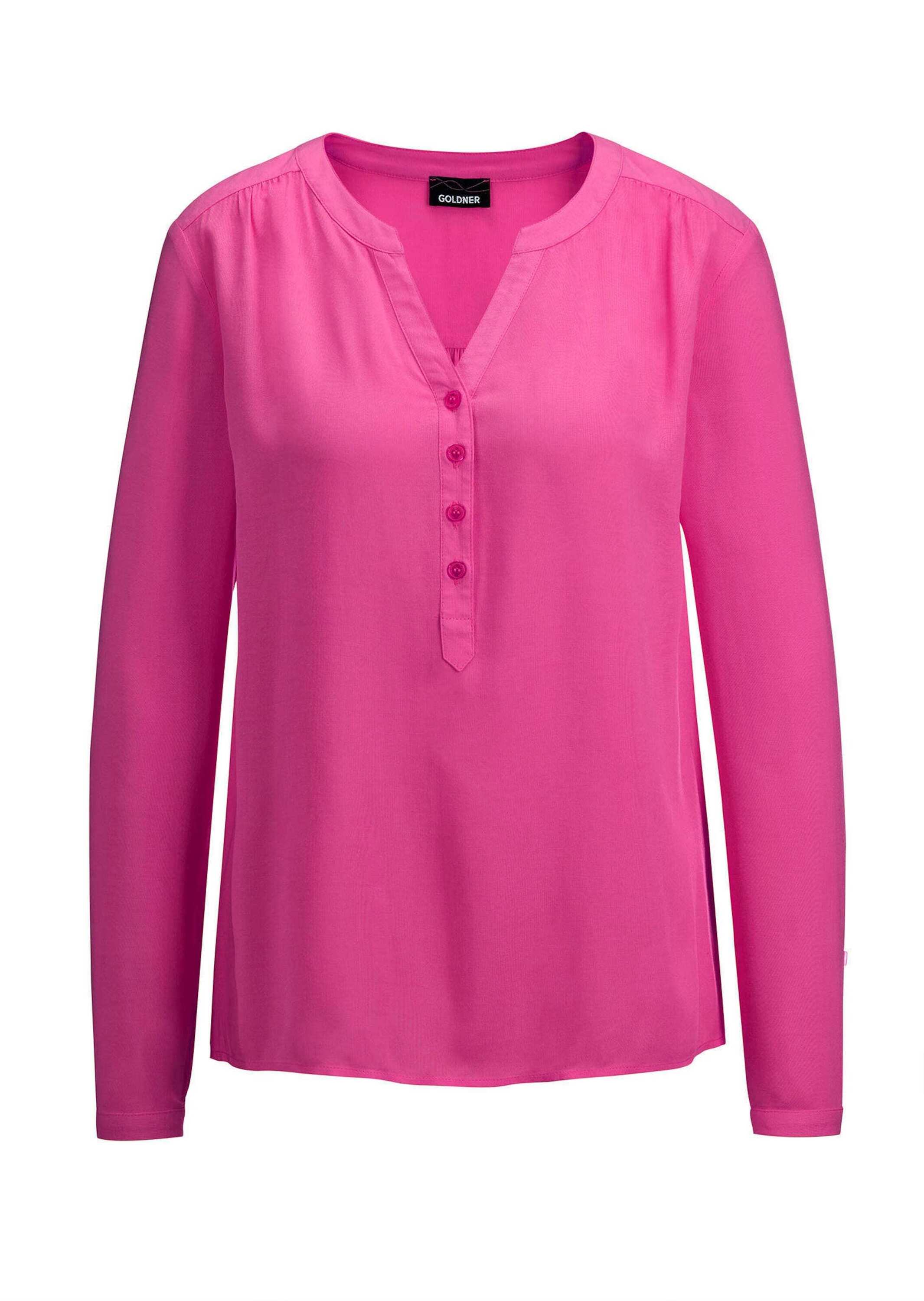 GOLDNER "Elegante Viskosebluse mit V-Ausschnitt" Knopfleiste