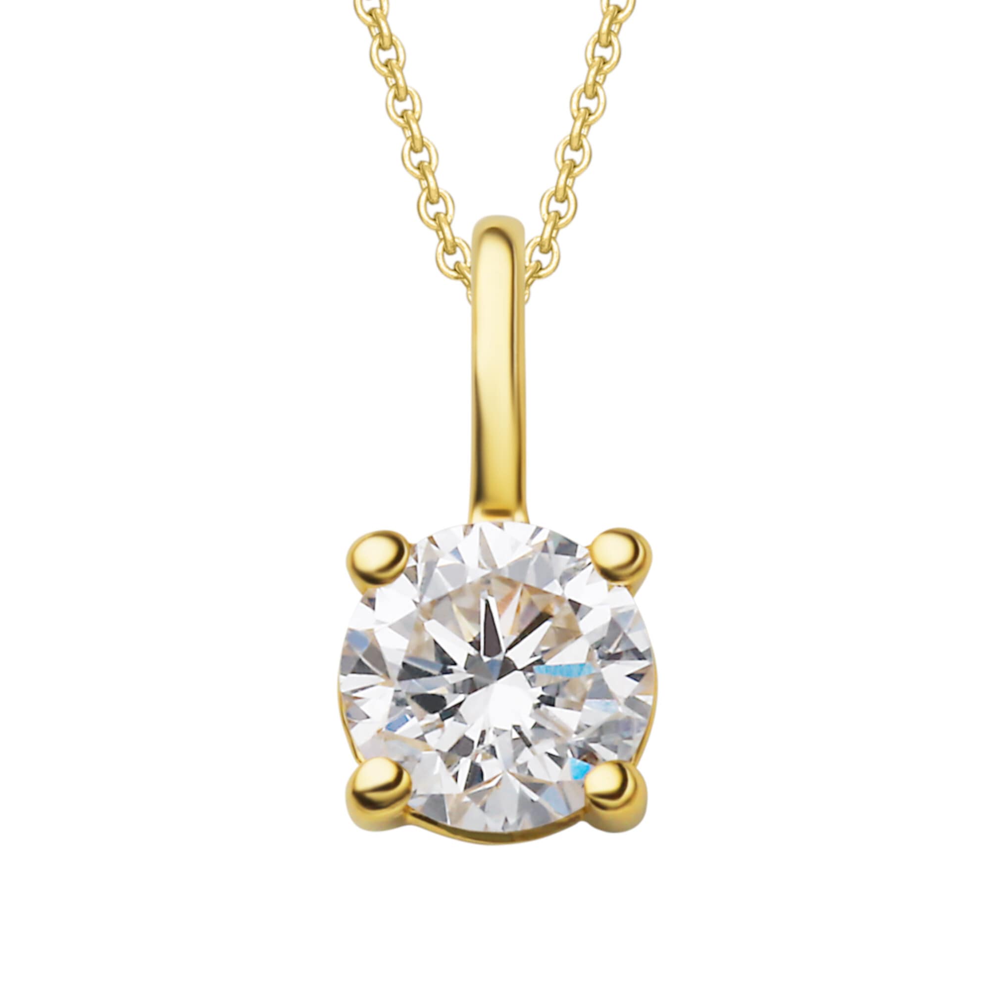 Kettenanhänger »0.15 ct Diamant Brillant Anhänger aus 750 Gelbgold«, Damen Gold Schmuck