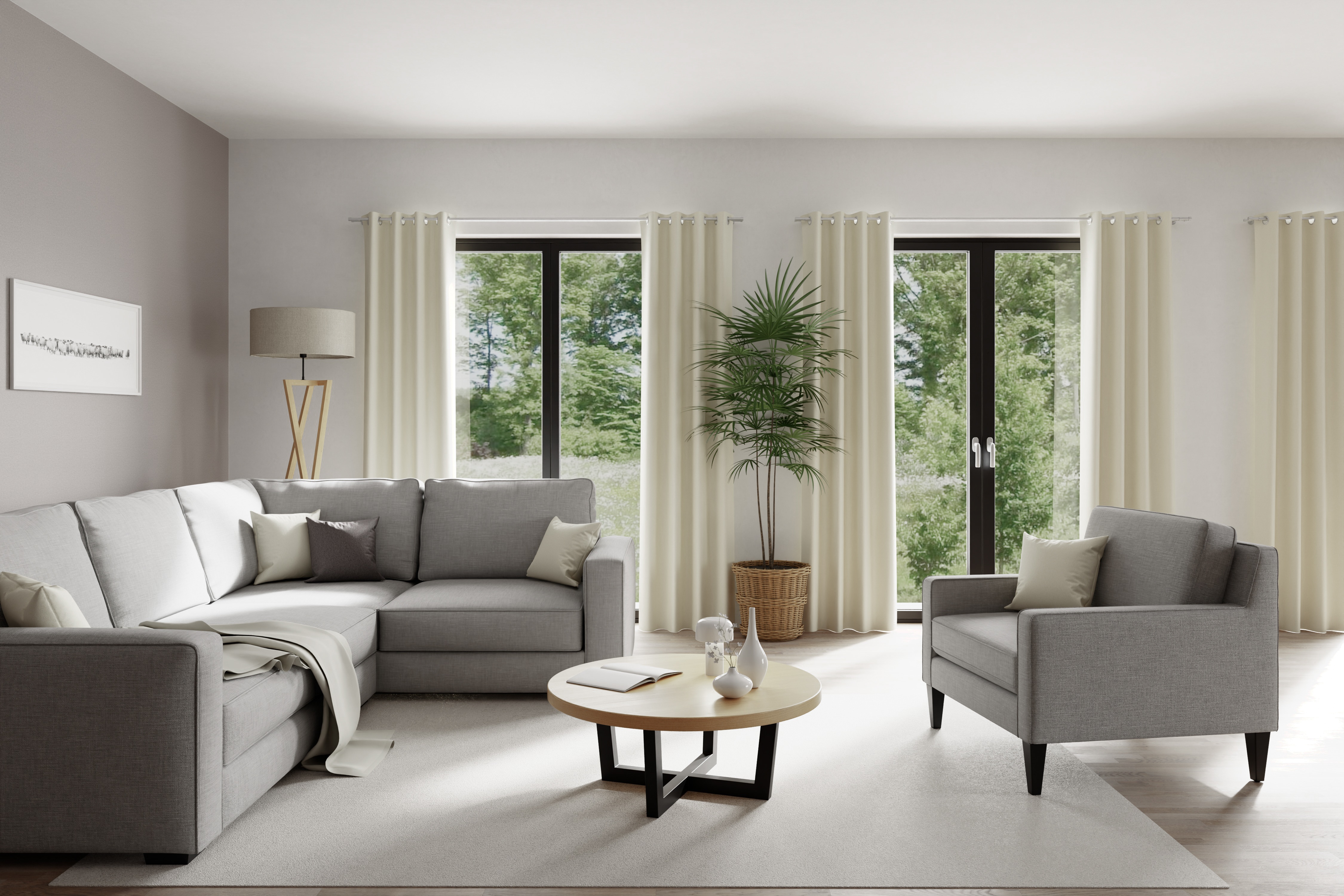 HOMING Vorhang "Bahamas" Ösen 1 Stk. tlg. Fertigschal
