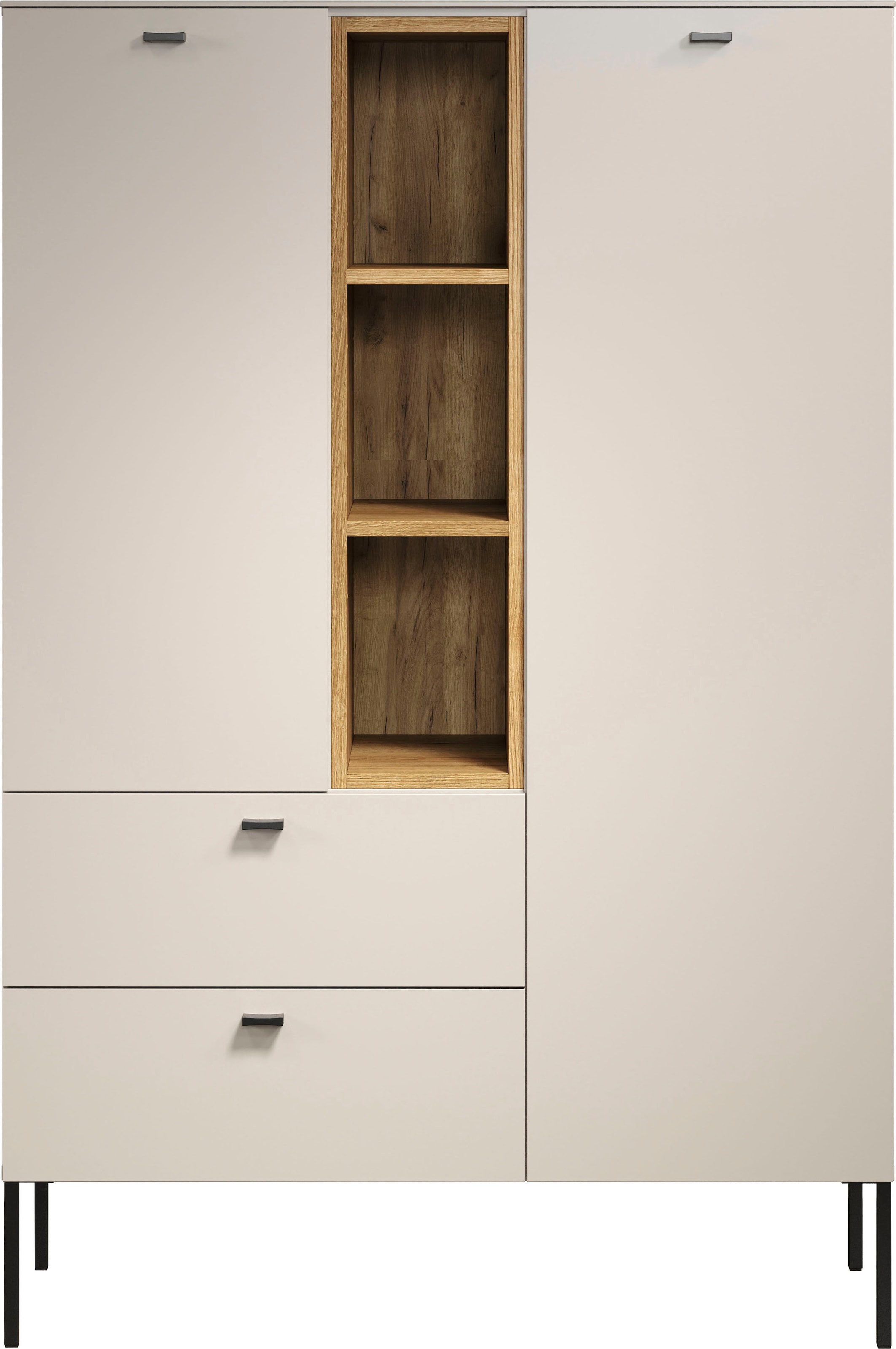 Home affaire Highboard »San Pedro« 1 Stk. tlg. Highboard, 2 Türen, 2 Schubkasten & Soft-Close - (B/T/H) 93/42/140 cm