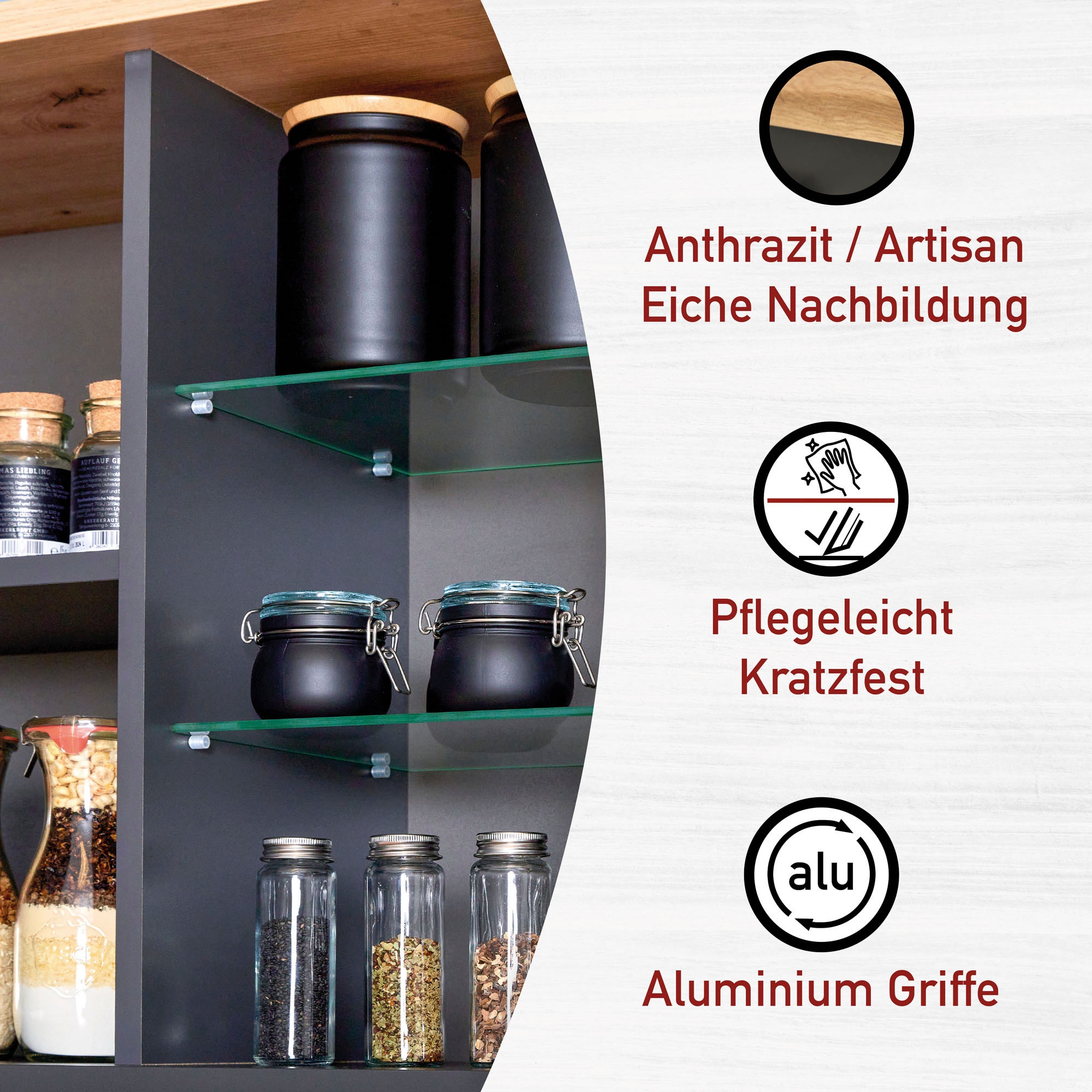 Inter Link Hängeschrank »Veneto« 1 Stk. tlg. Stauraum-Modul, passend zum Spülenschrank, 130x33x57,5 cm