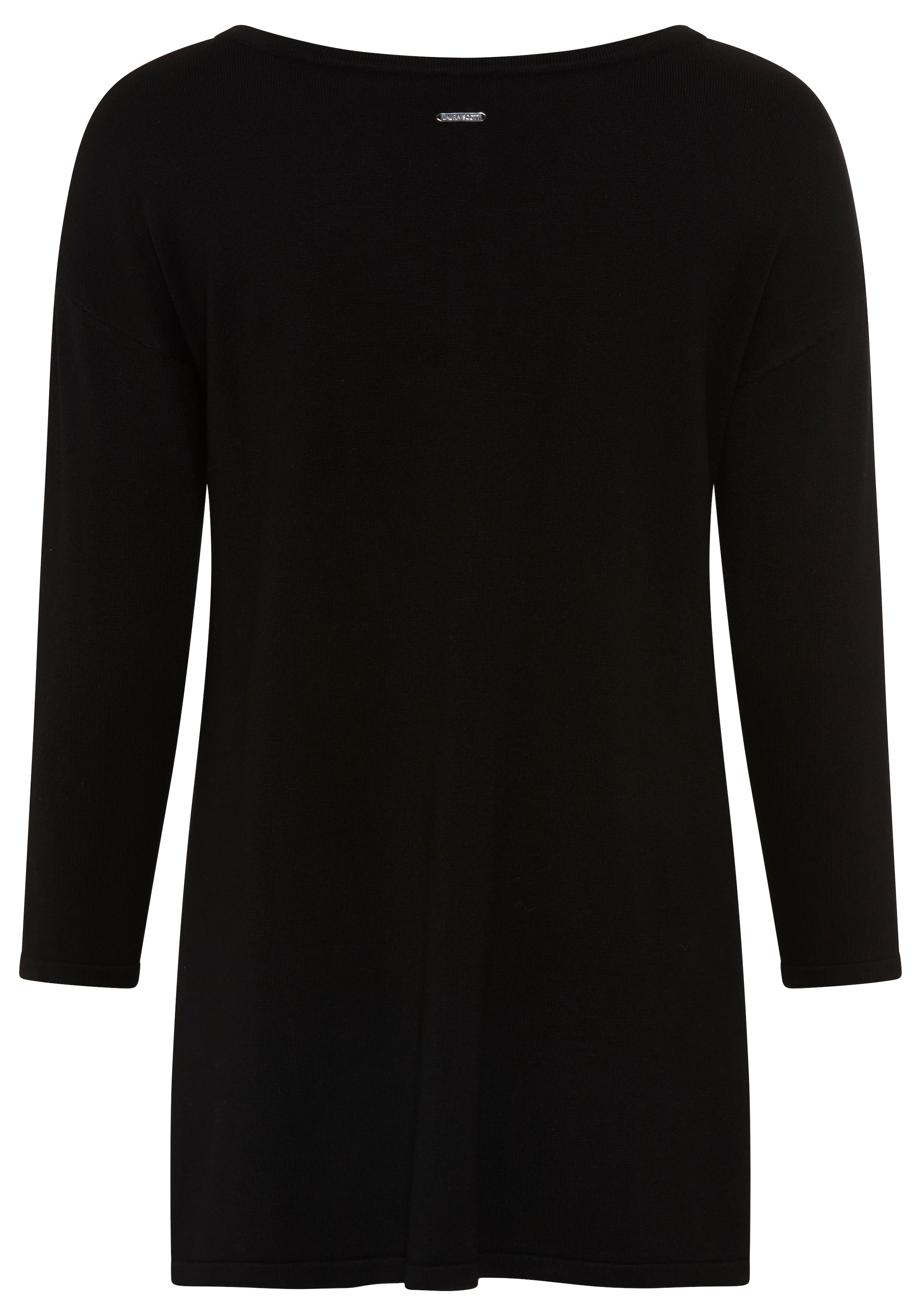 Laura Scott Strickpullover »aus Feinstrick, mit U-Boot-Ausschnitt, weite Passform« mit welligem Nieten-Design