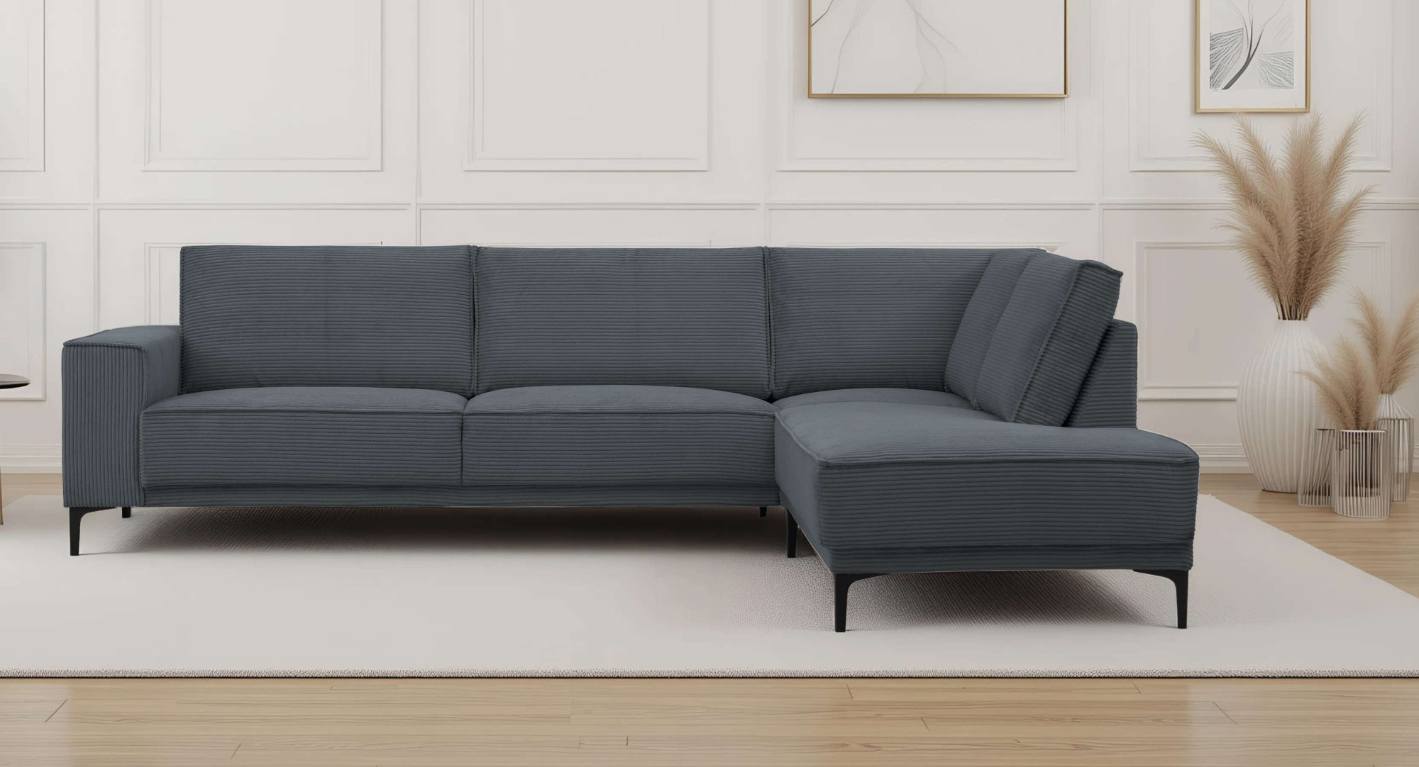 OTTO home Ecksofa "OLAND Cord L-Form, B: 289 cm, Skandi-Design" Struktur, Flachgewebe, Luxus-Microfaser, Boucle