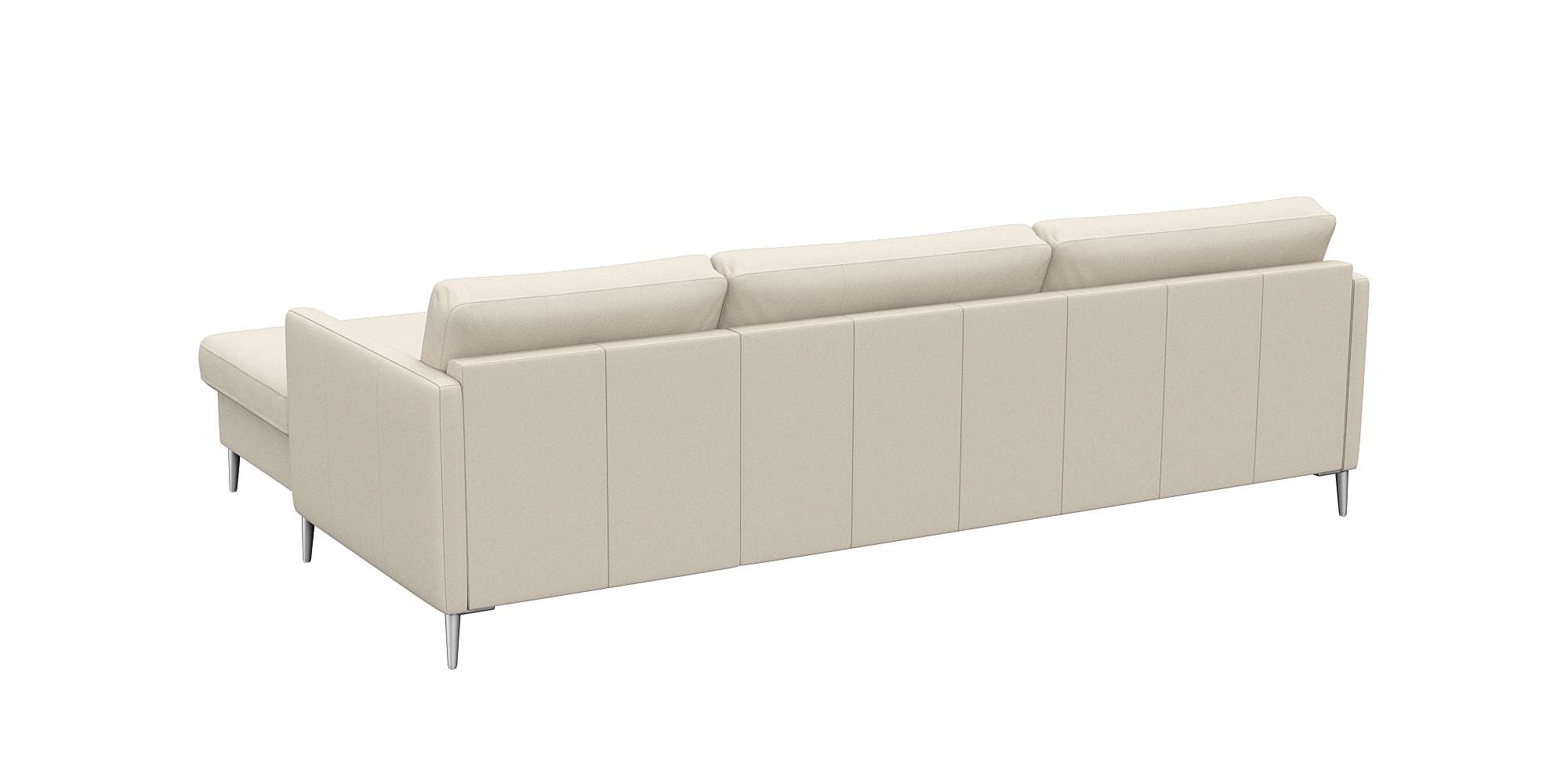 FLEXLUX Ecksofa »Fiore, super Sitzkomfort durch Kaltschaum im Sitz, L-Form«, schmale Armlehnen, Füße Alu
