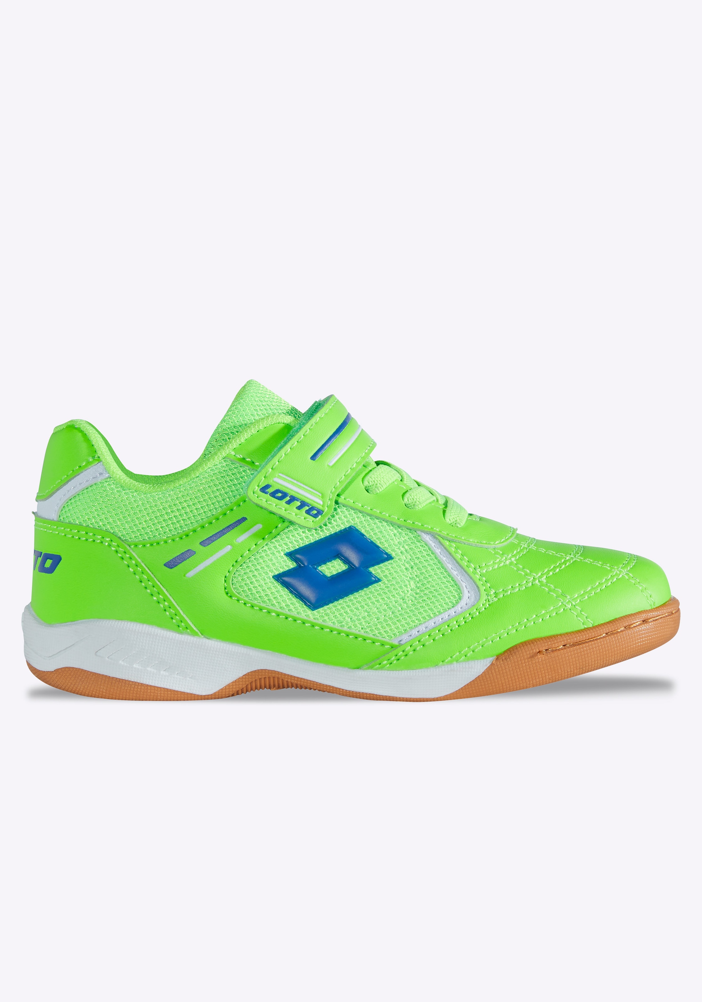 Hallenschuh LOTTO, Mädchen, Gr. 31, grün (fr.grün, blau), Synthetik, Schuhe Hallenschuh, Indoor Sportschuhe - mit nicht abfärbender Sohle