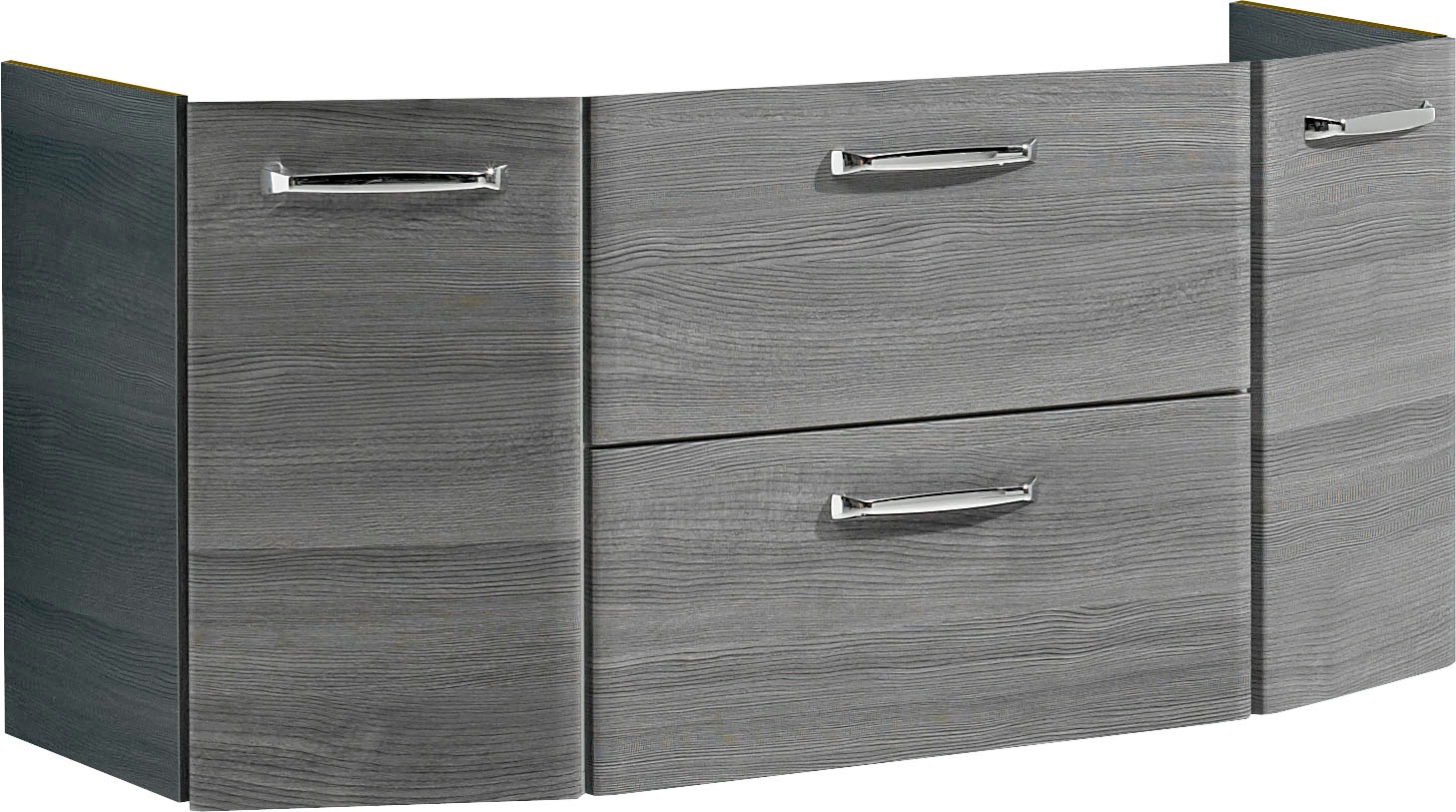 Saphir Badmöbel-Set »Quickset 5-teilig Glas-Waschtisch mit LED-Spiegelschrank, Bad-Set«, (6 St.), Midischrank, Unterschrank, Hängeschrank, inkl. Türdämpfer, 9 Türen