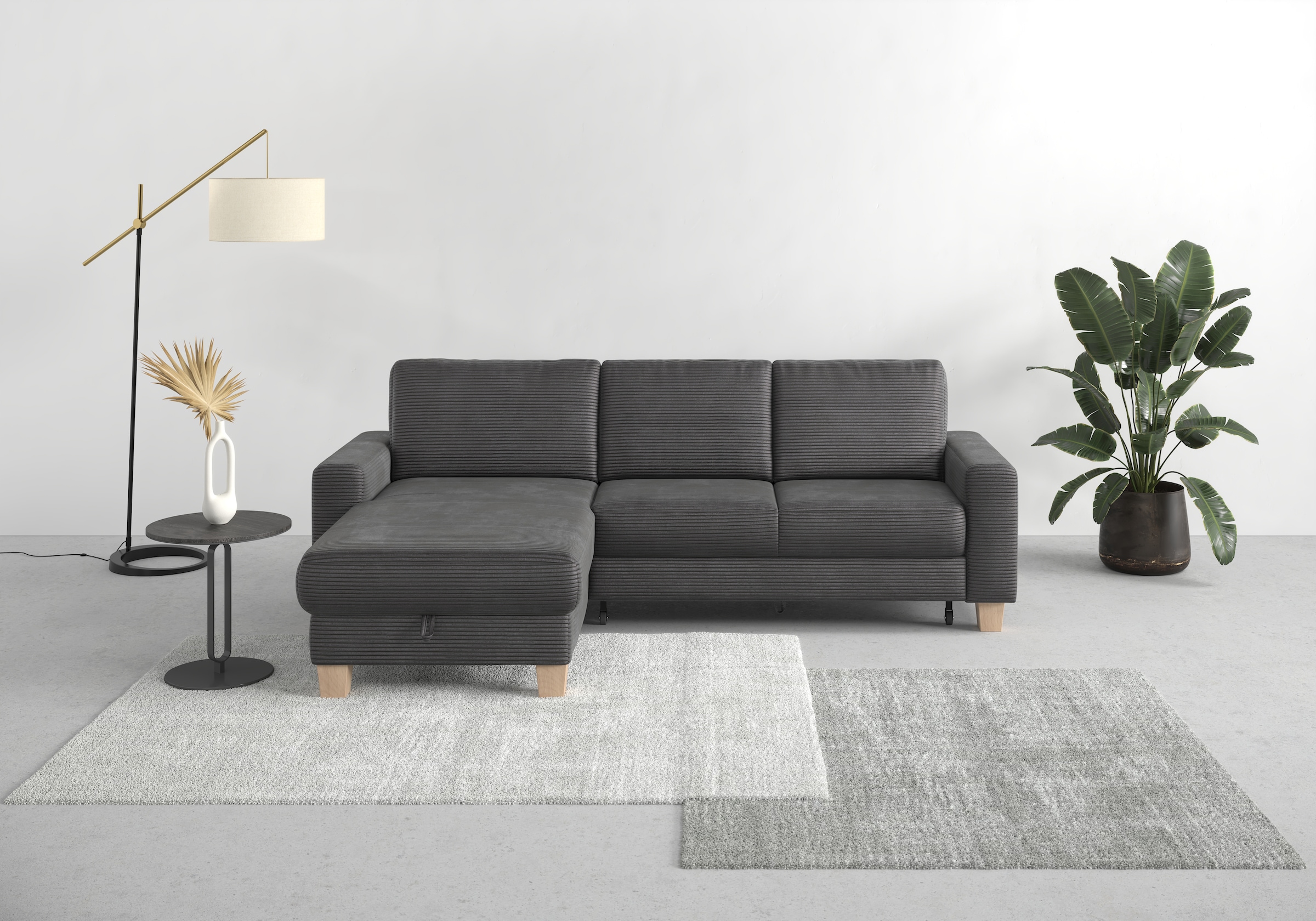 Home affaire Ecksofa "Summer L-Form", mit Recamiere, mit oder ohne Bettfunk günstig online kaufen