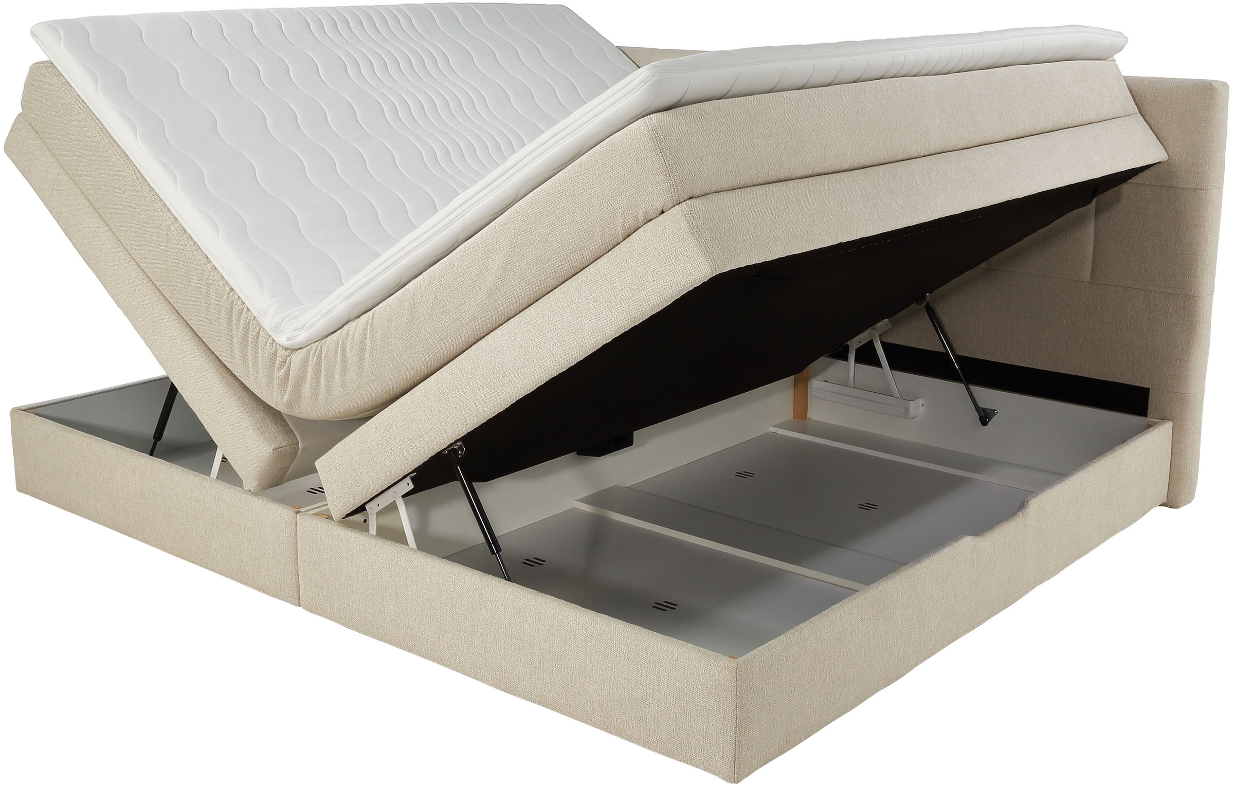 Jockenhöfer Gruppe Boxspringbett »Casa Grande in der Breite 240cm, Familienbett mit riesigem Bettkasten«, 7-Zonen-TTFK-Matratze, KS-Topper, verschiedene Härtegrade wählbar