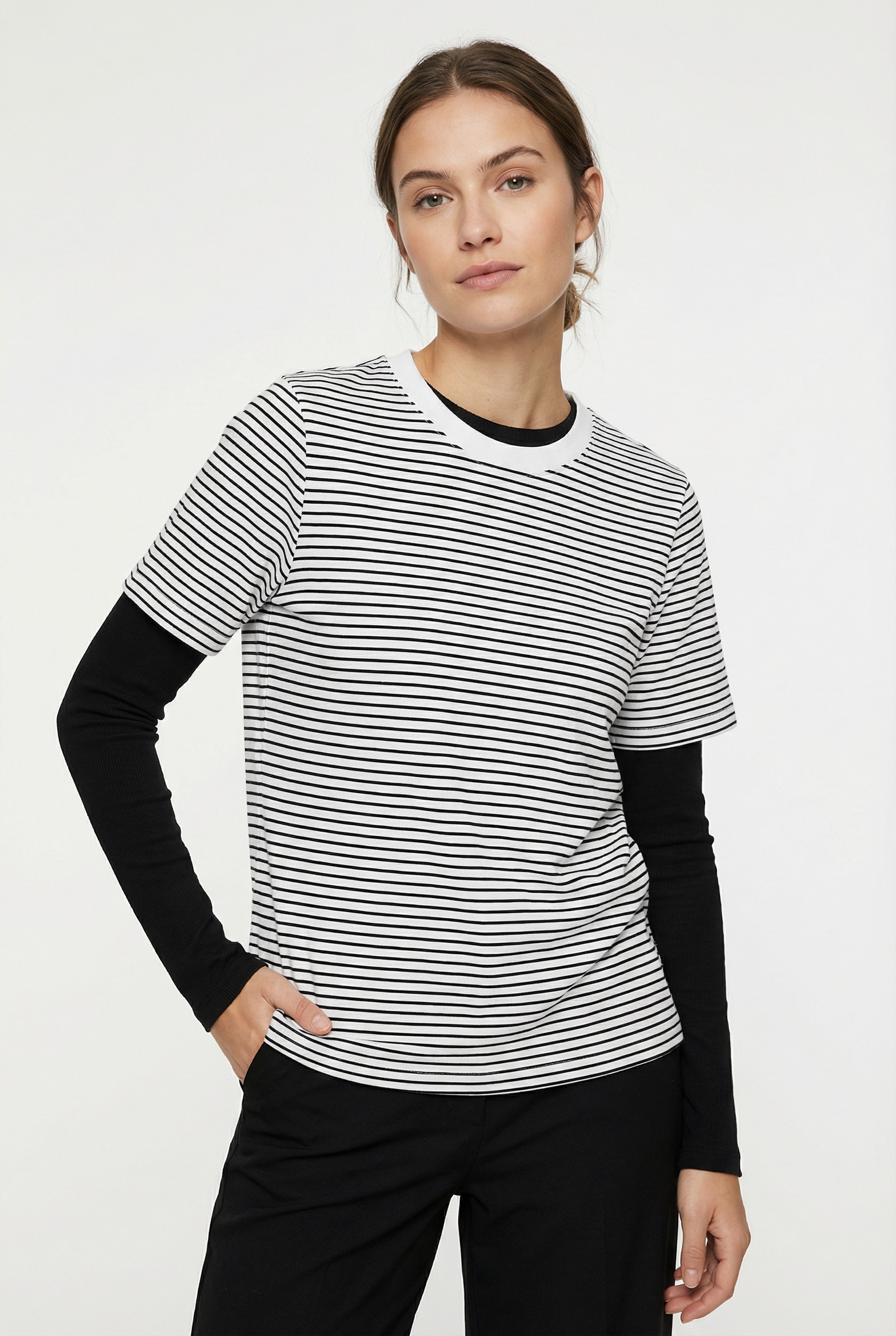 pieces Kurzarmshirt "PCRIA SS TEE STRIPES NOOS BC" günstig online kaufen