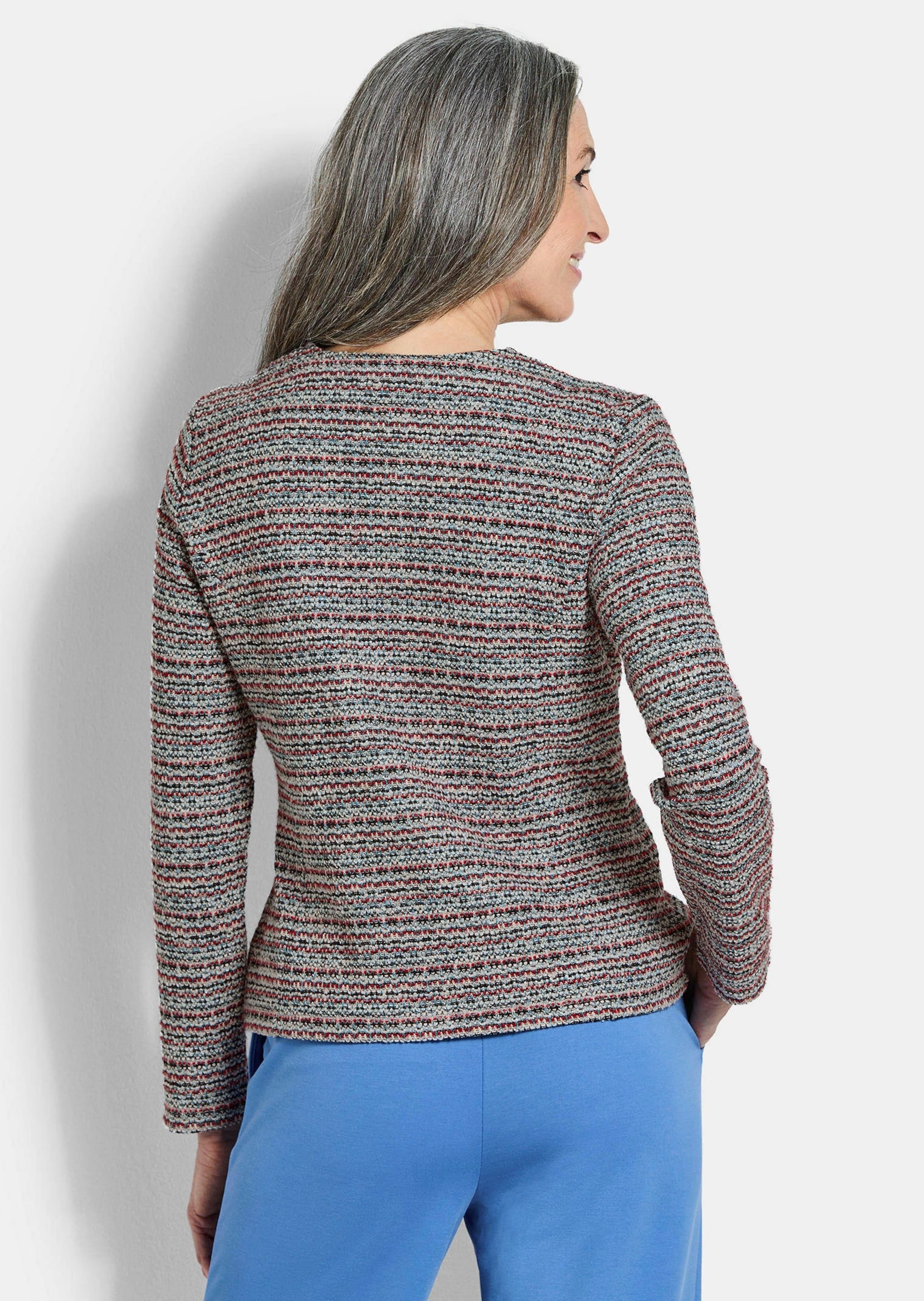 GOLDNER Jackenblazer »Kurzgröße Jerseyblazer mit Glanzakzenten« Passformnähte