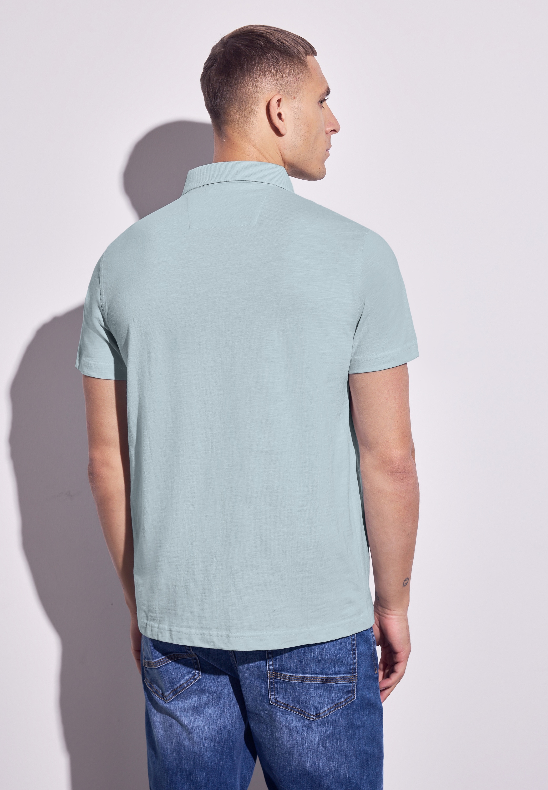 STREET ONE MEN Poloshirt, aus reiner Baumwolle