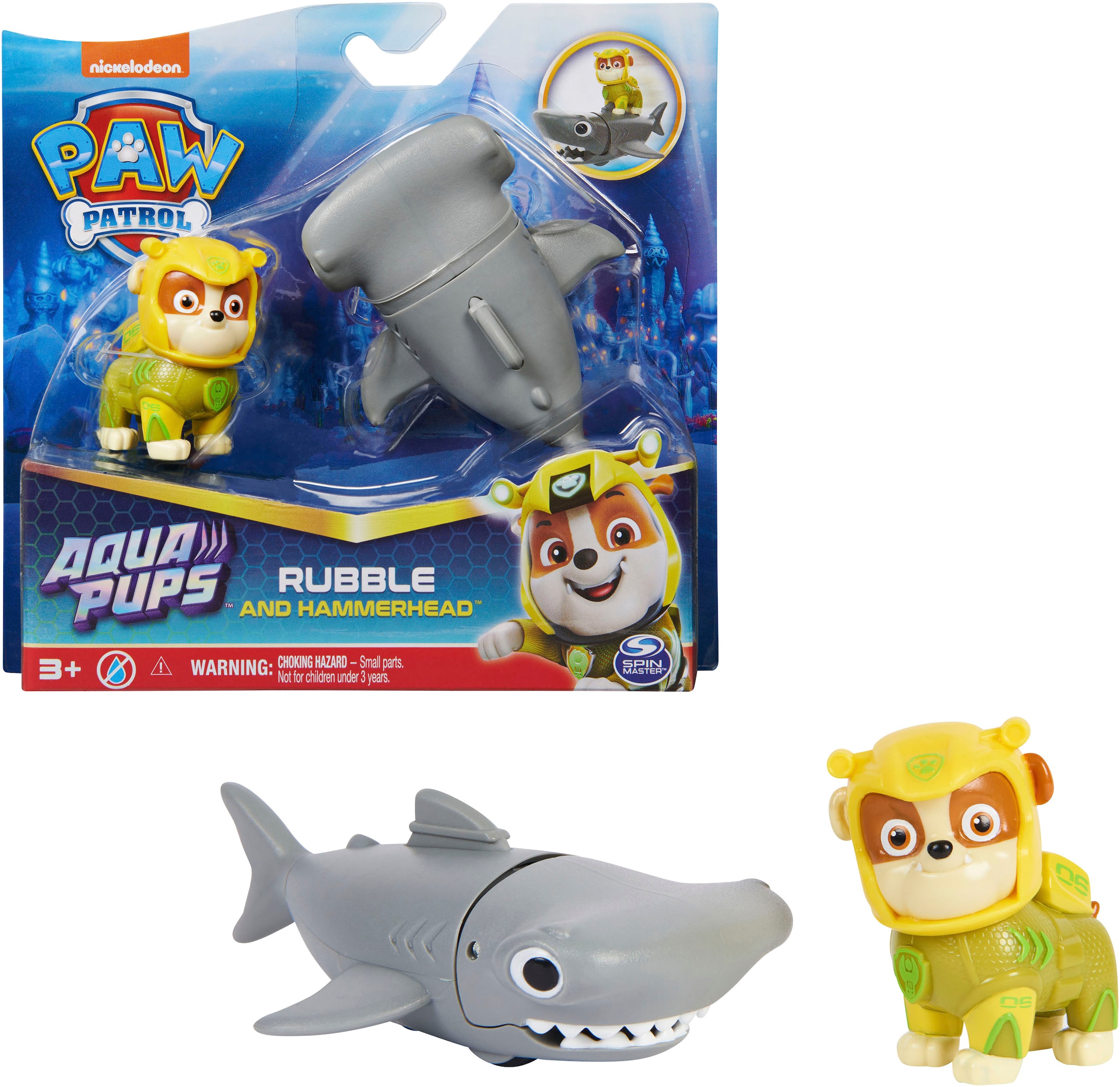 Spin Master Spielfigur »Paw Patrol - Aqua Pups - Hero Pups Solid Rubble«, (Set)