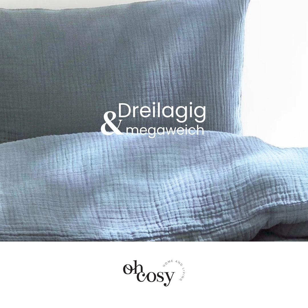 Oh cosy Bettwäsche »Sally aus superweichem Musselin, 135x200cm + 80x80cm«, Made in Green