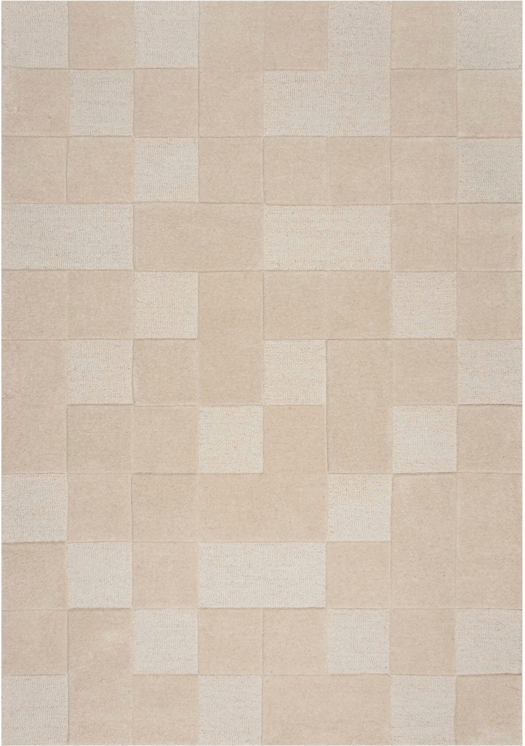 FLAIR RUGS Wollteppich "Checkboard, mit modernem Schachbrettmuster" rechtec günstig online kaufen