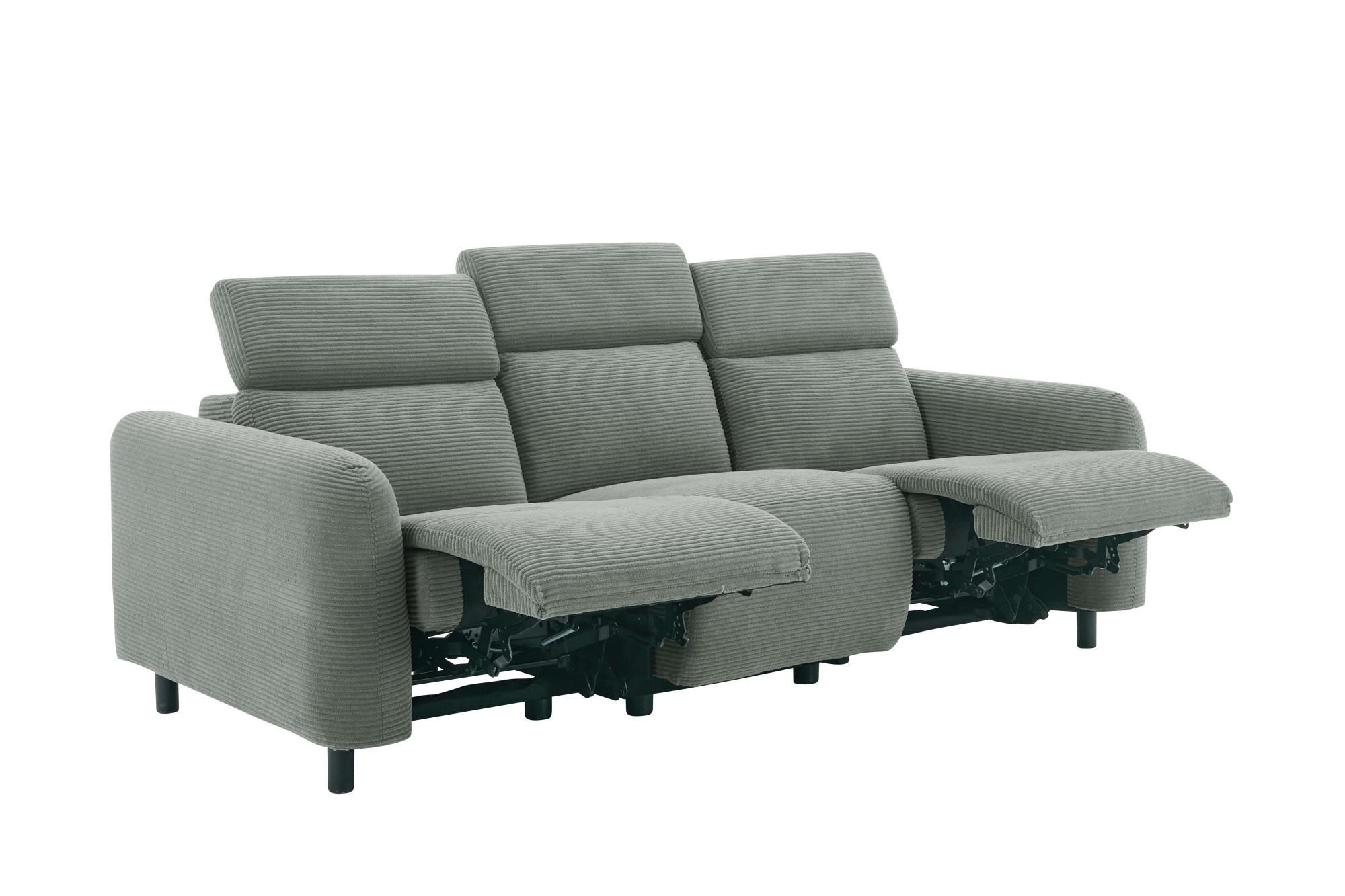 Home affaire 3-Sitzer »SKAANE in Cord, Sofa mit manueller u. elektrischer Relaxfunktion«, Relax-Funktion in 2 Sitzen, Kopfteilverstellung, Federkernpolsterung