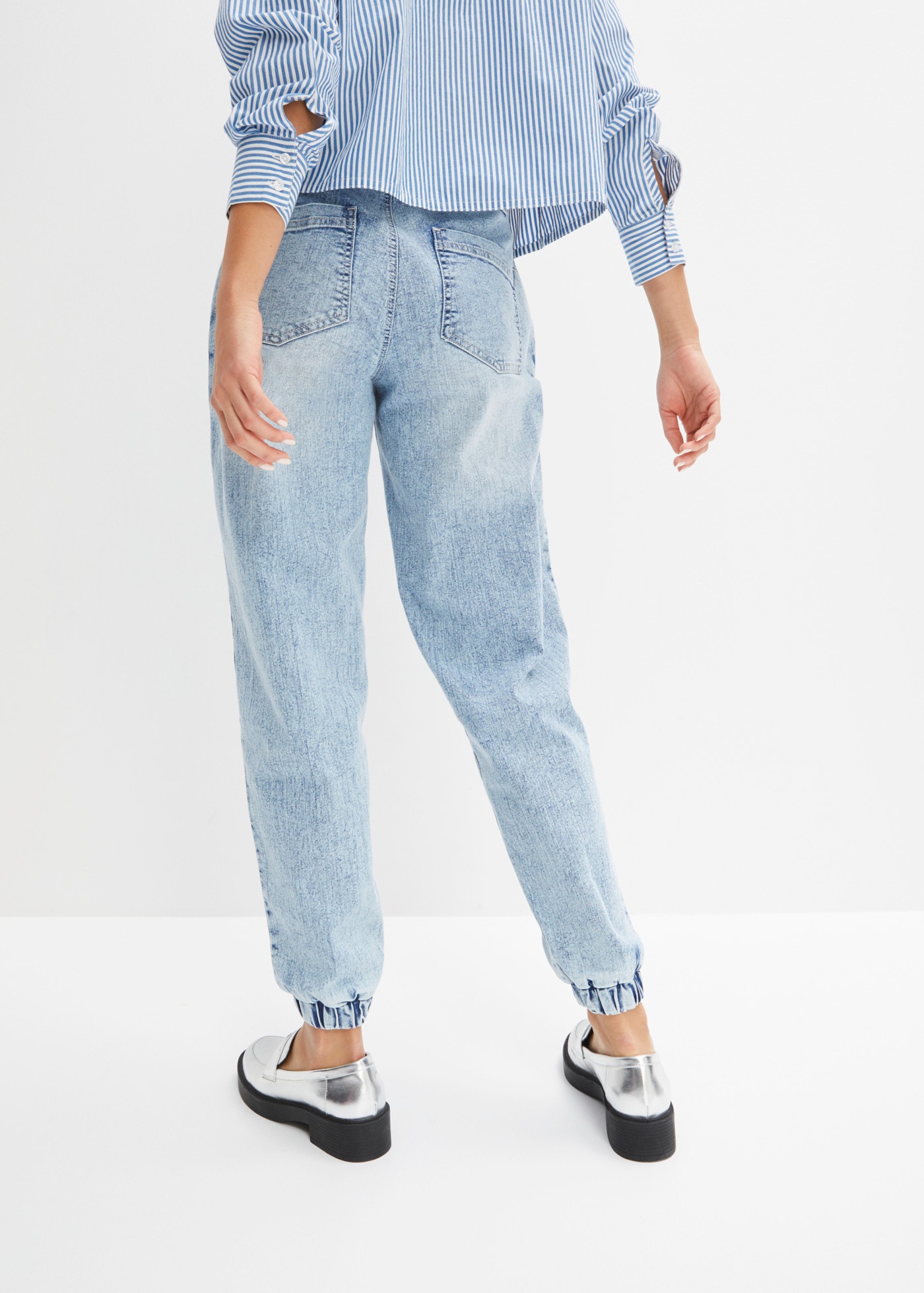 bonprix Loose-fit-Jeans mit sommerlichem Print, Barrel-Style, in verschiedenen Größen