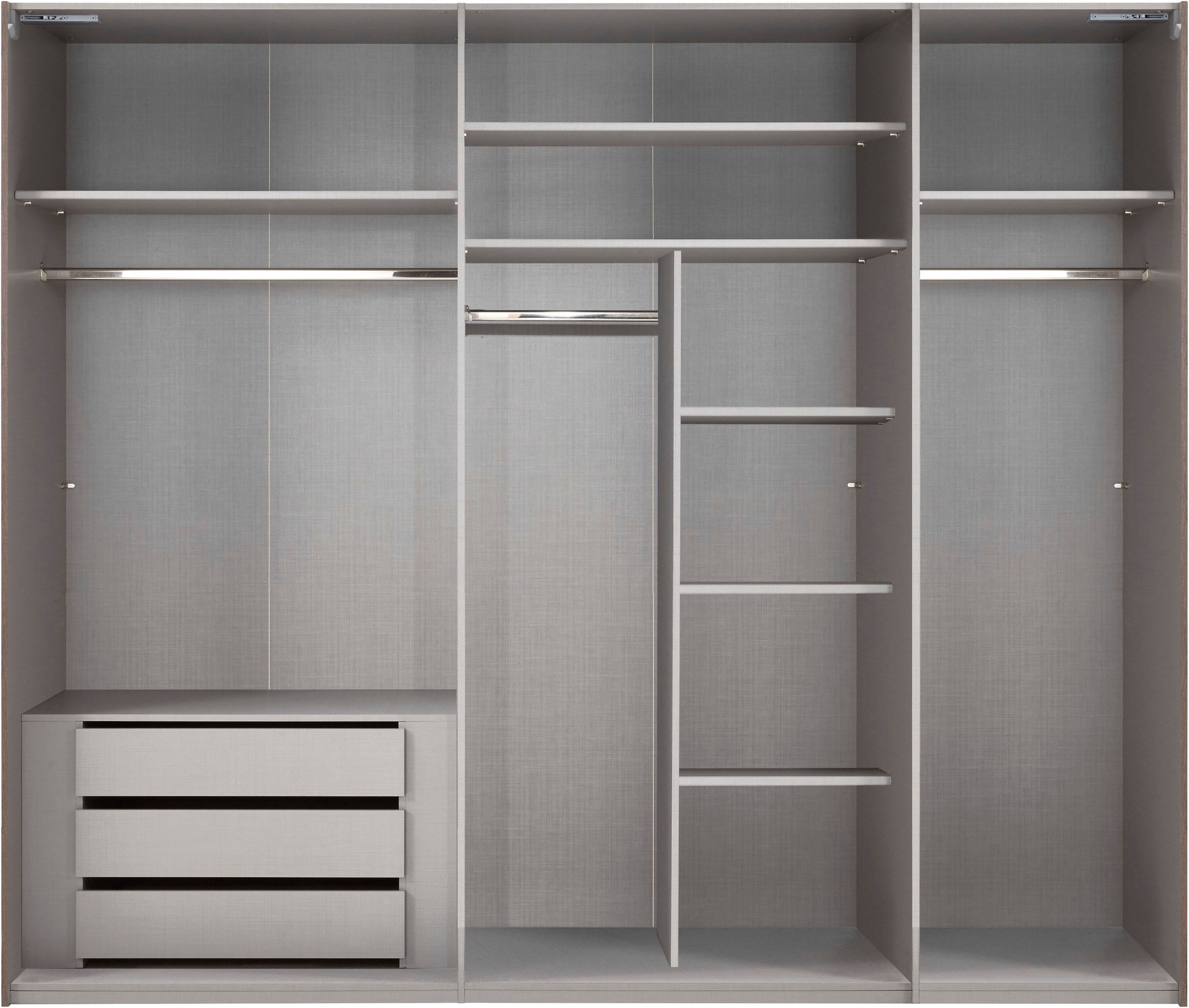 Wimex Kleiderschrank »Indiana by fresh to go, wahlweise mit oder ohne Spiegel«, (INKLUSIVE Innenausstattung und Selbsteinzug für die Türen), große Breiten250 oder 300cm, mit oder ohne Glasfront, Made in Germany