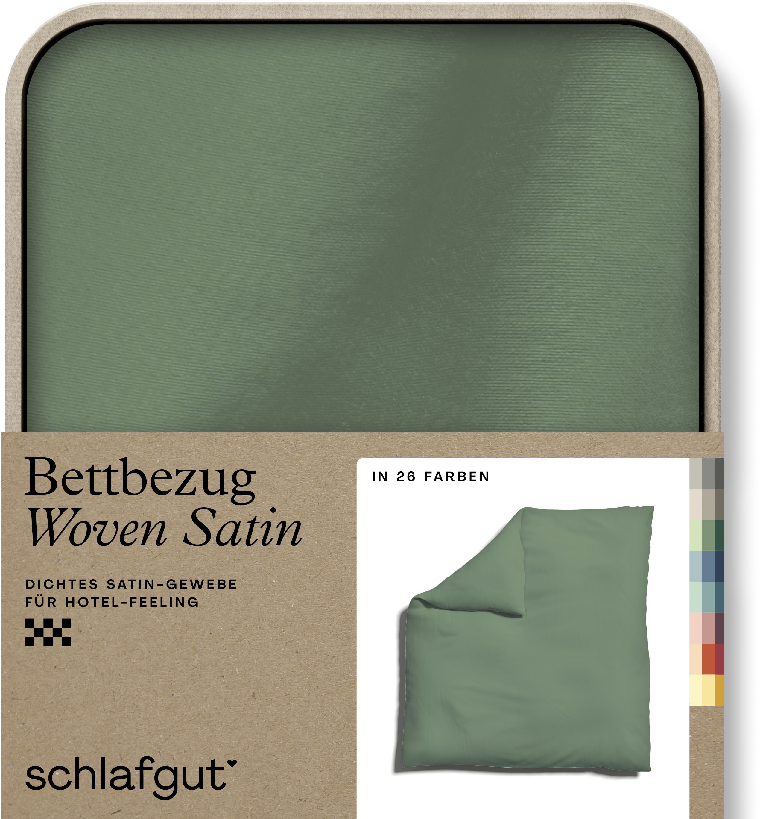 Schlafgut Bettbezug "Premium Woven Satin, 100% Baumwolle, Fadendichte 300TC" besonders dicht gewebt, Mix & Match: passender Kissenbezug erhältlich
