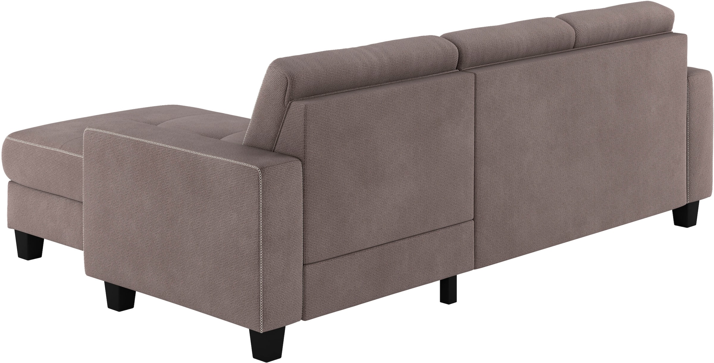 Places of Style Ecksofa »Varese L-Form«, Kreuznaht in beige