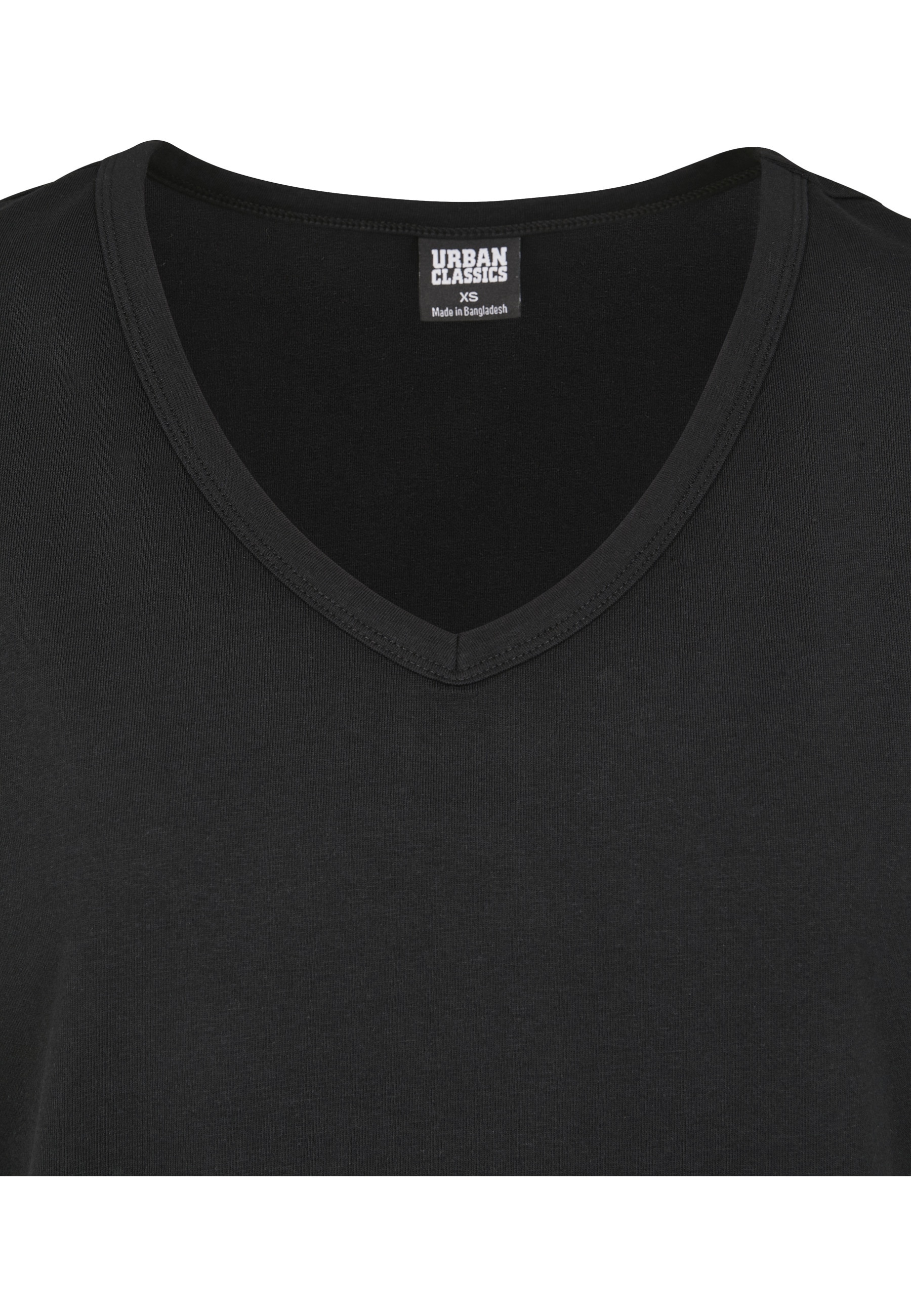 URBAN CLASSICS Kurzarmshirt »Urban Classics Damen Ladies Round V-Neck Extended Shoulder Tee« 1 Stk.