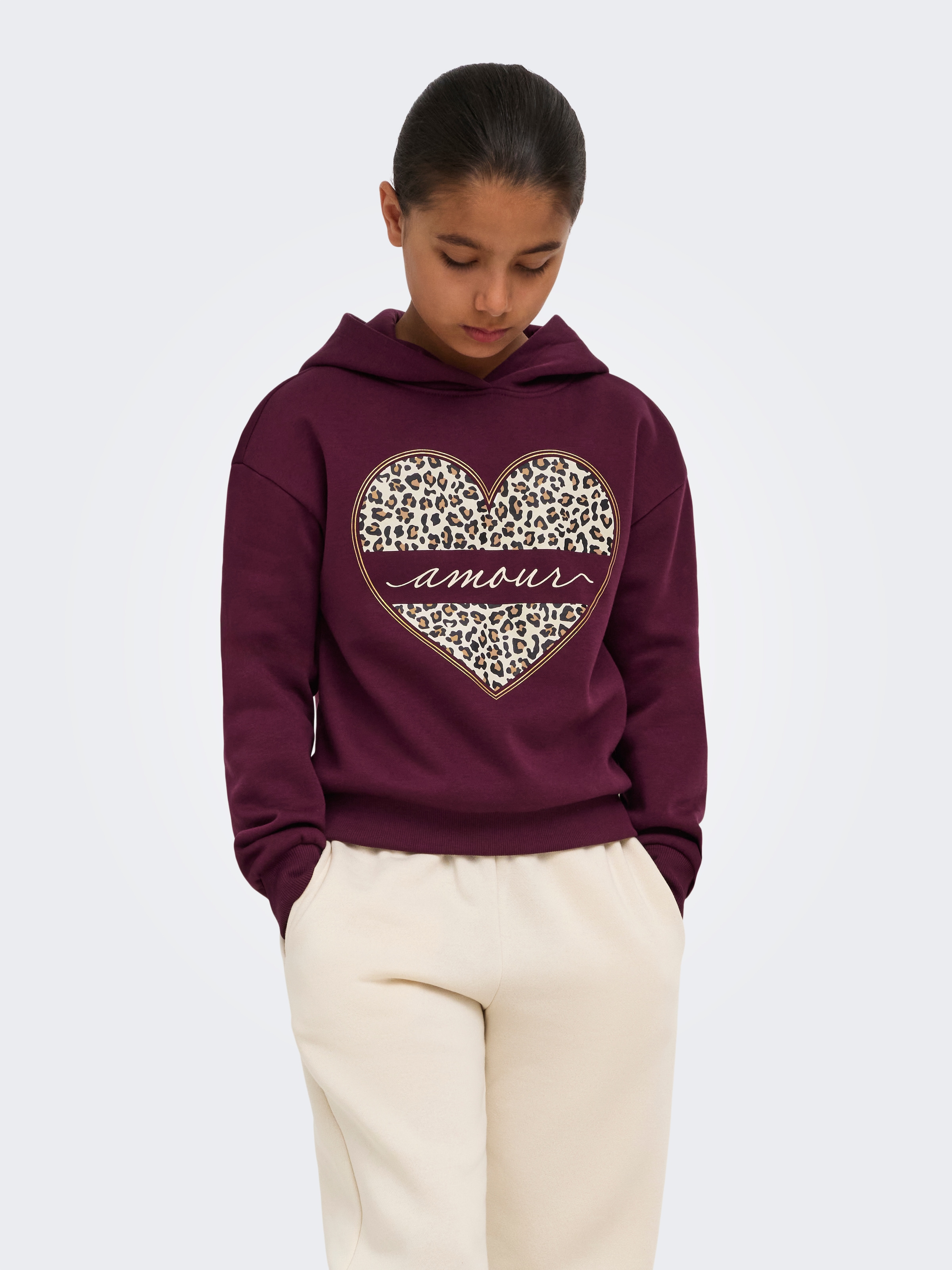 KIDS ONLY Kapuzensweatshirt "KOGCOOPER LIFE HEART LS HOODIE SWT NOOS"