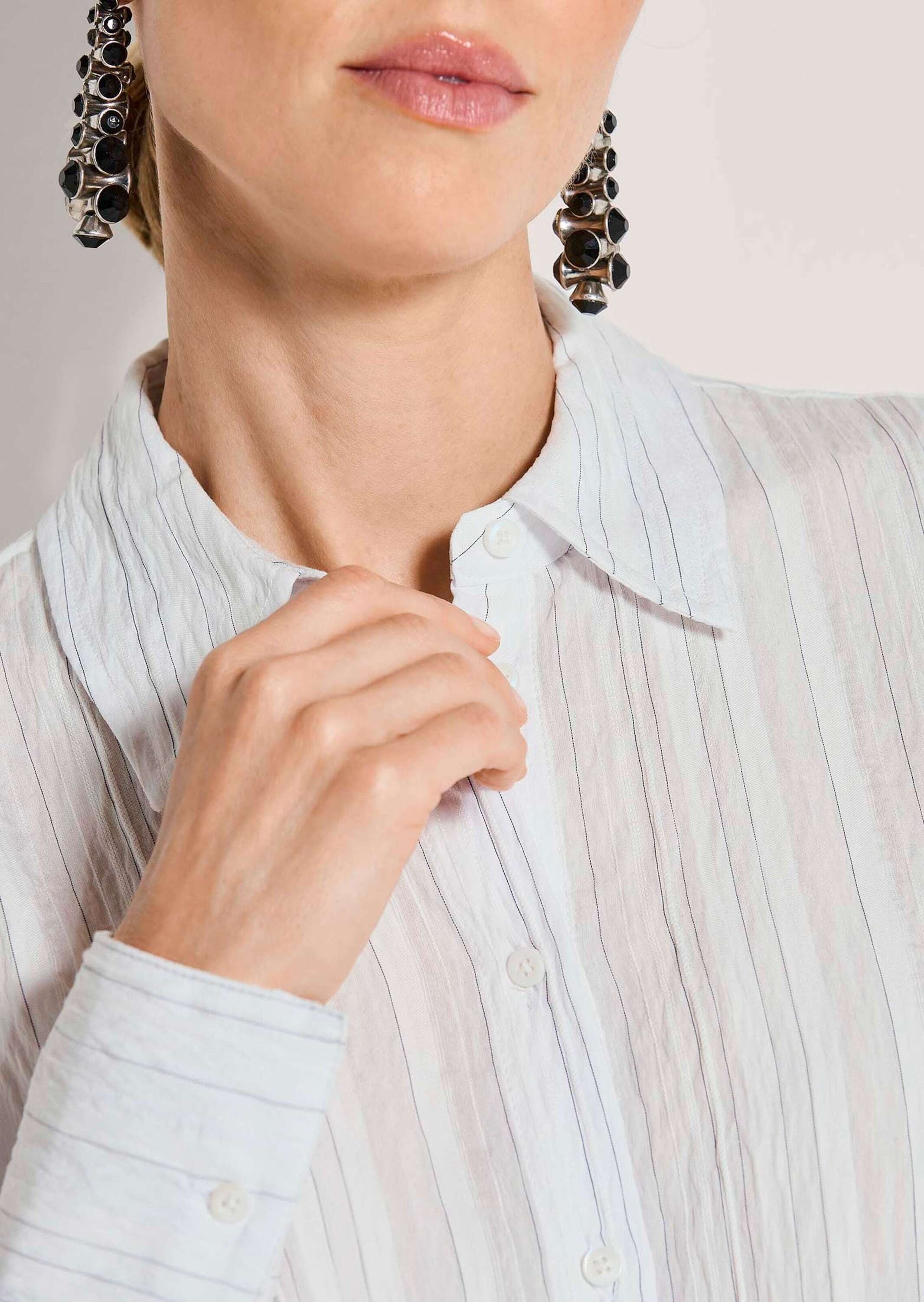 MADELEINE Hemdbluse »Hemdbluse Viskosebluse mit Streifenmuster«