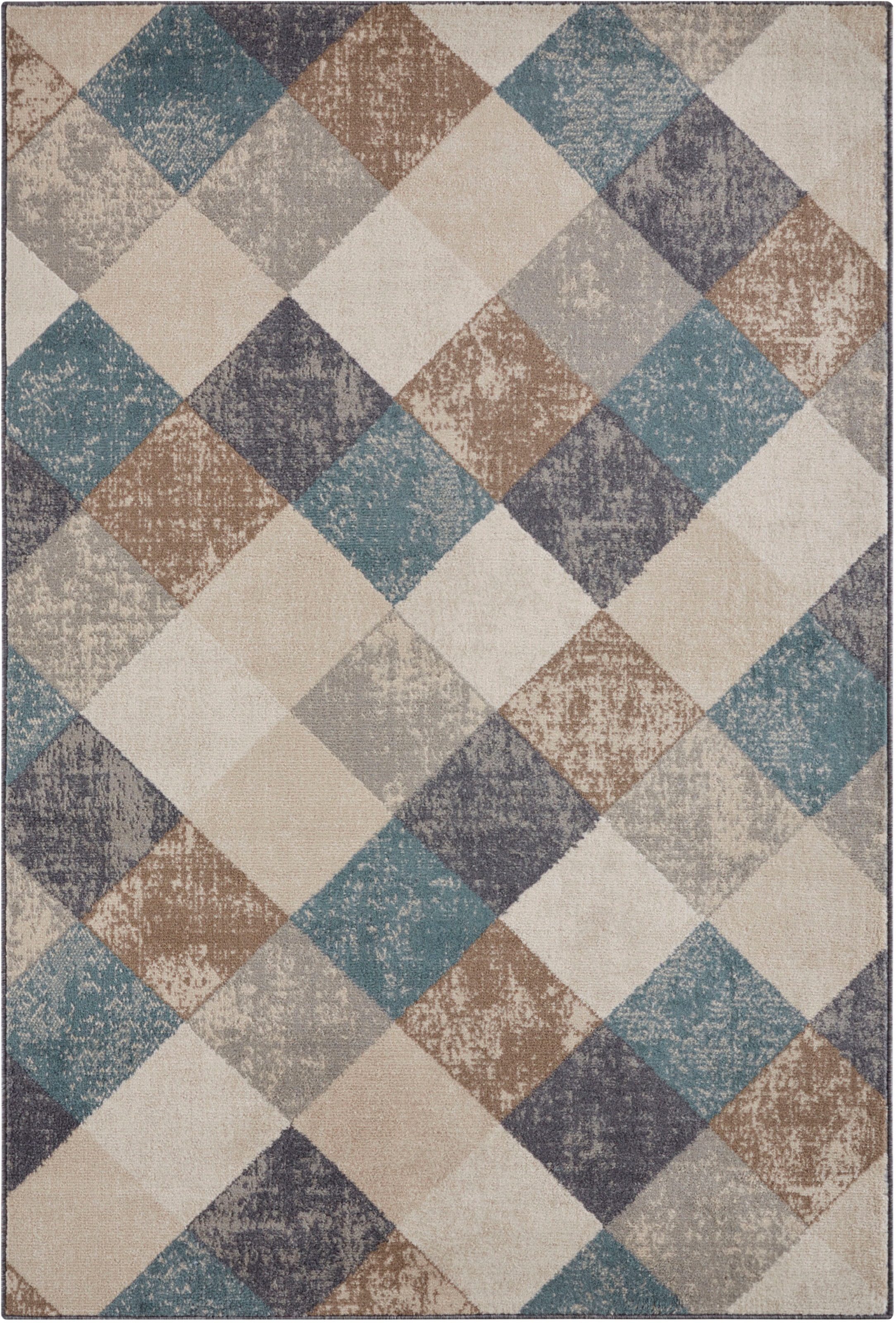 HANSE Home Teppich »Bakke«, rechteckig, 8 mm Höhe, Kurzflor, Läufer, Rauten-Muster, Wohnzimmer, Schlafzimmer, Esszimmer