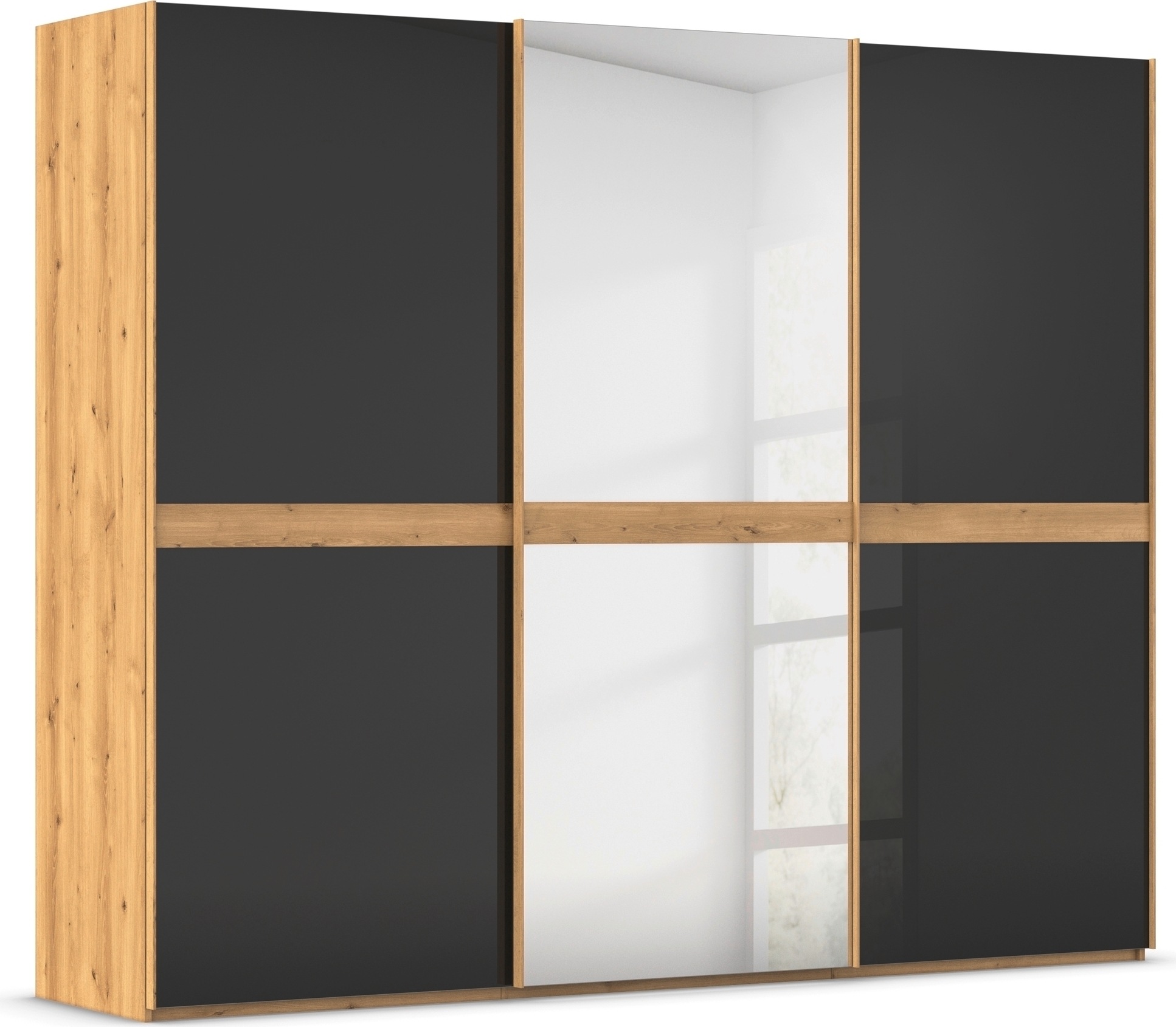 rauch "Kleiderschrank Schrank Garderobe Schlafzimmerschrank SCALE-LINE" edle Optik mit Bauchbinde mit Glas/Spiegel-Front MADE IN GERMANY