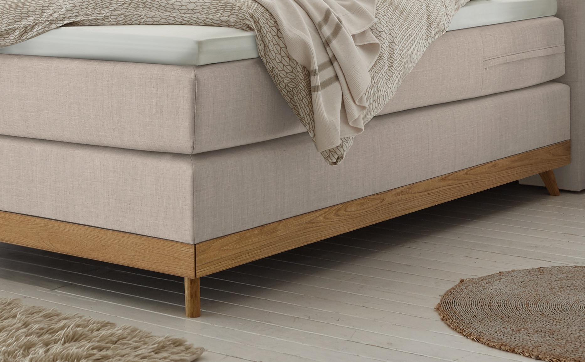 HASENA Boxspringbett "Scandia" Boxspringbett, gepolstertes Kopfteil, Scandi günstig online kaufen