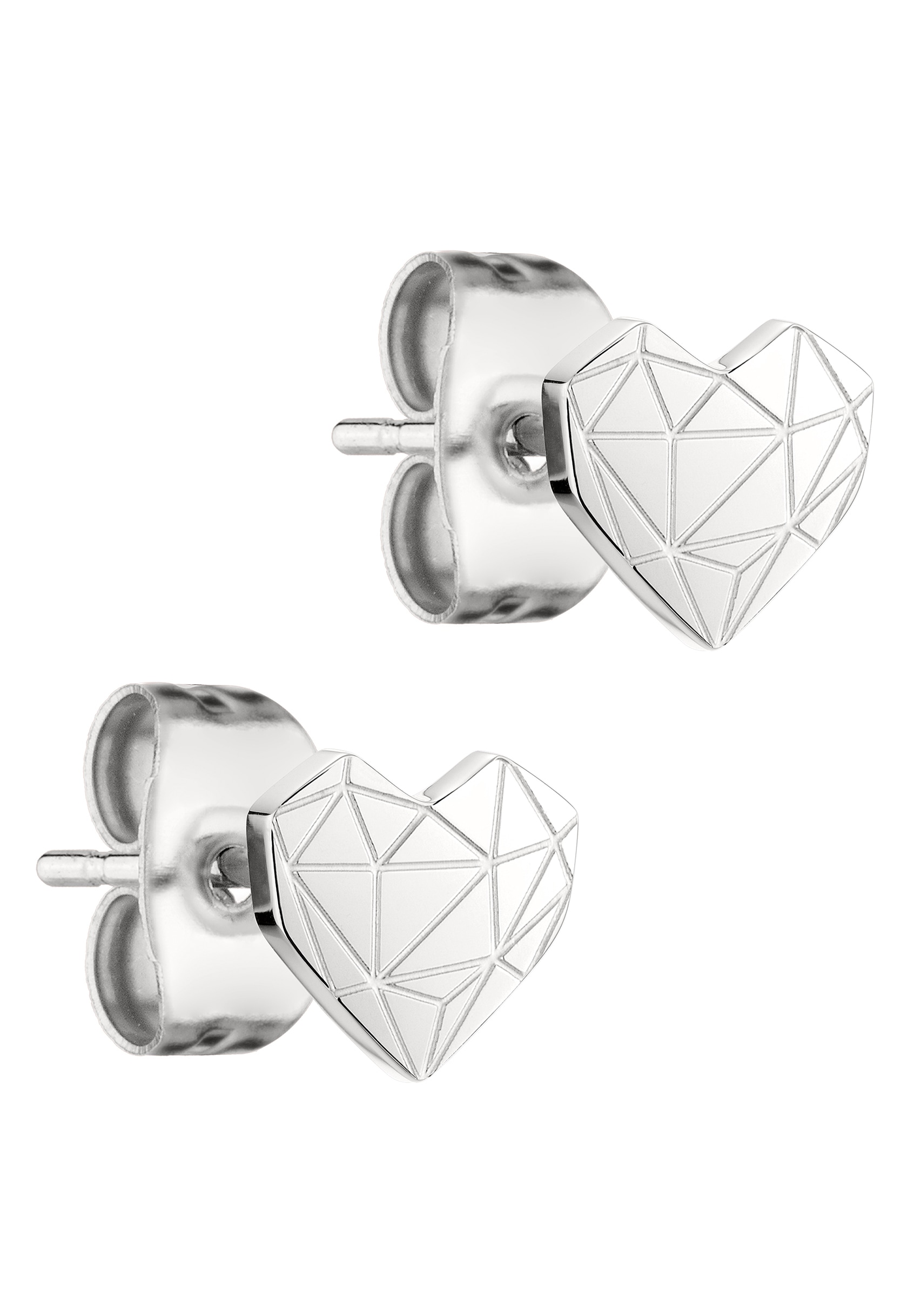 Damen Paar Ohrstecker "Herz", Edelstahl, silber, LIEBESKIND BERLIN, Edelstahl, Ohrringe