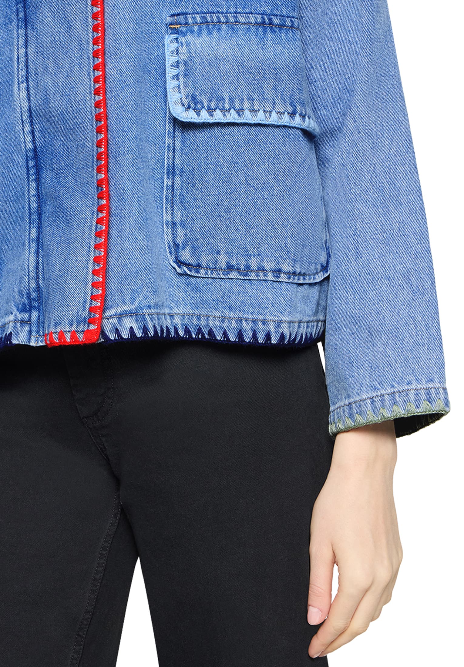 Amber & June Jeansjacke »Damen mit aufgesetzten Taschen«