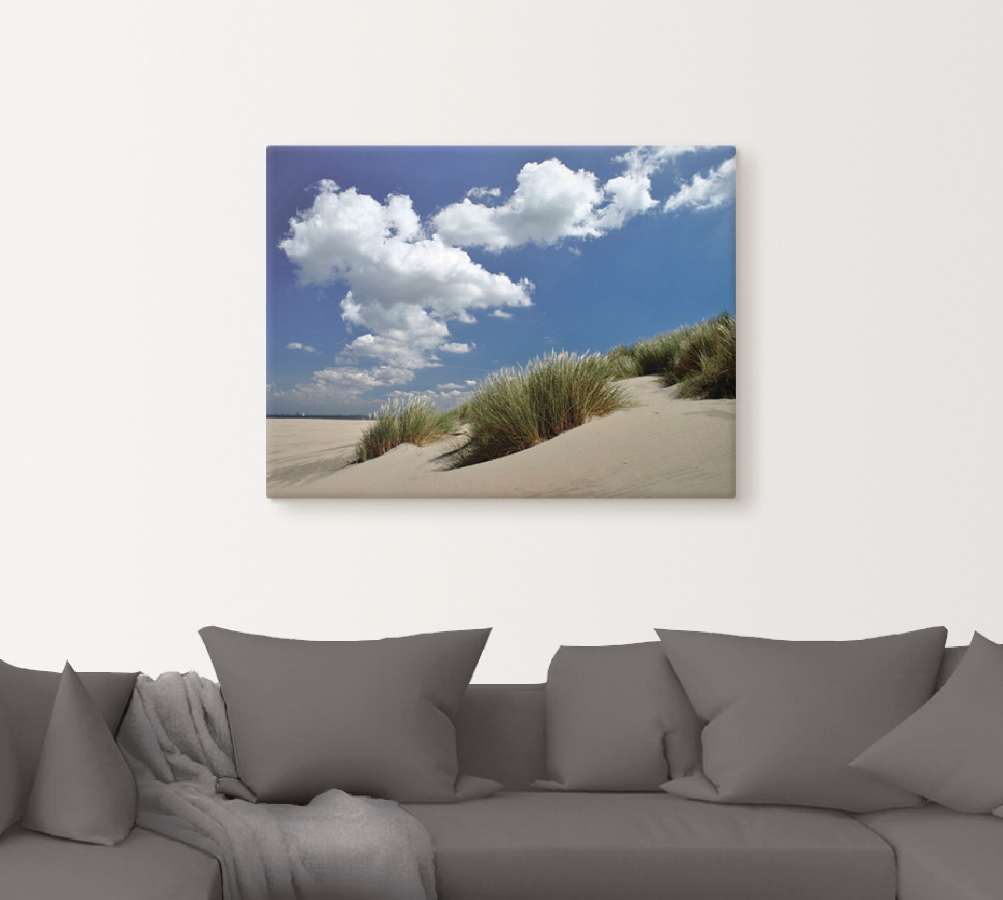 Artland Poster »Himmel, Dünen und Meer«, Strand, (1 St.), als Leinwandbild, Wandaufkleber oder Poster in versch. Größen