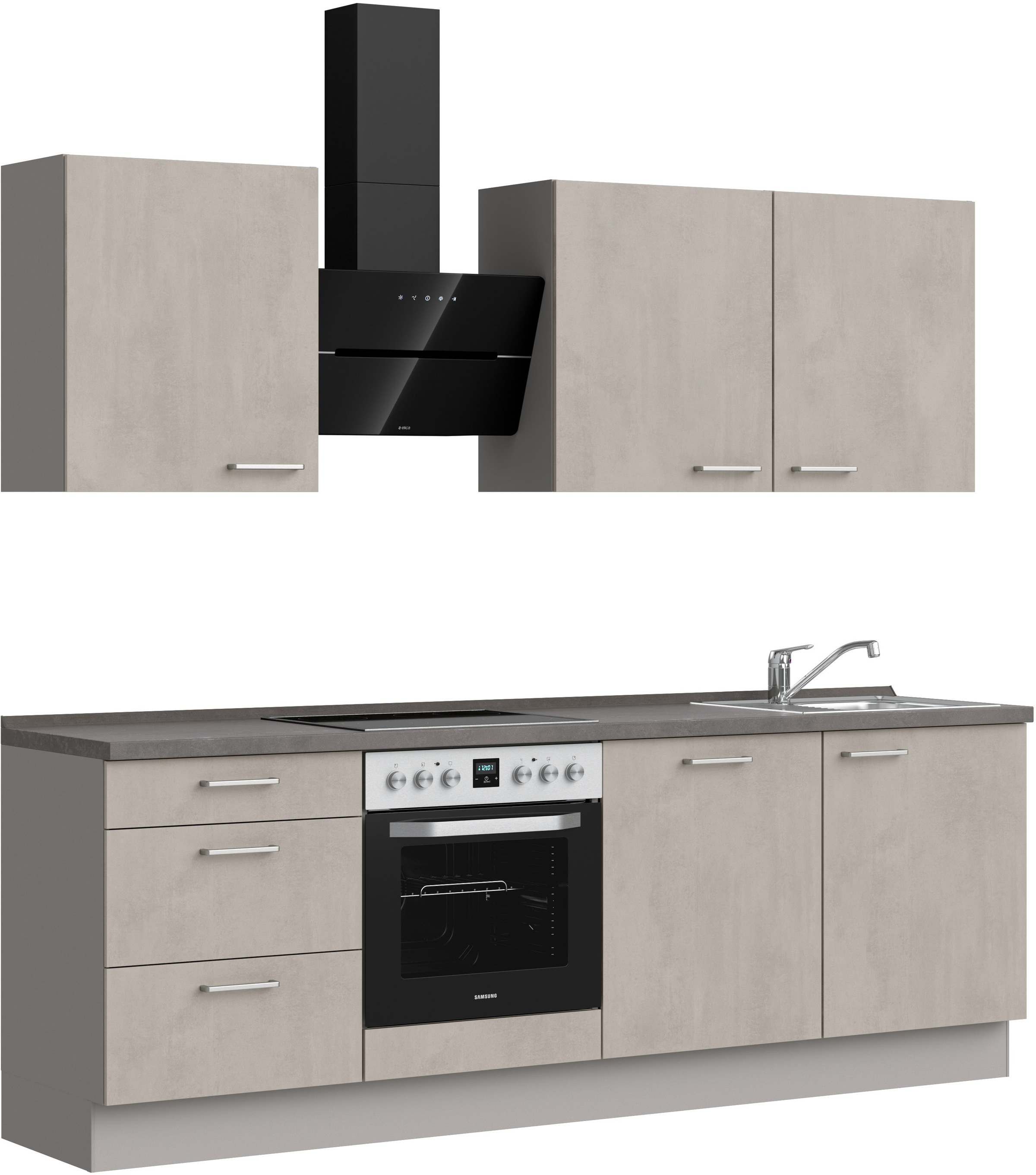 nobilia® Küchenzeile »"Riva II"«, vormontiert, Ausrichtung wählbar, Breite 240 cm, wahlw. mit E-Geräten