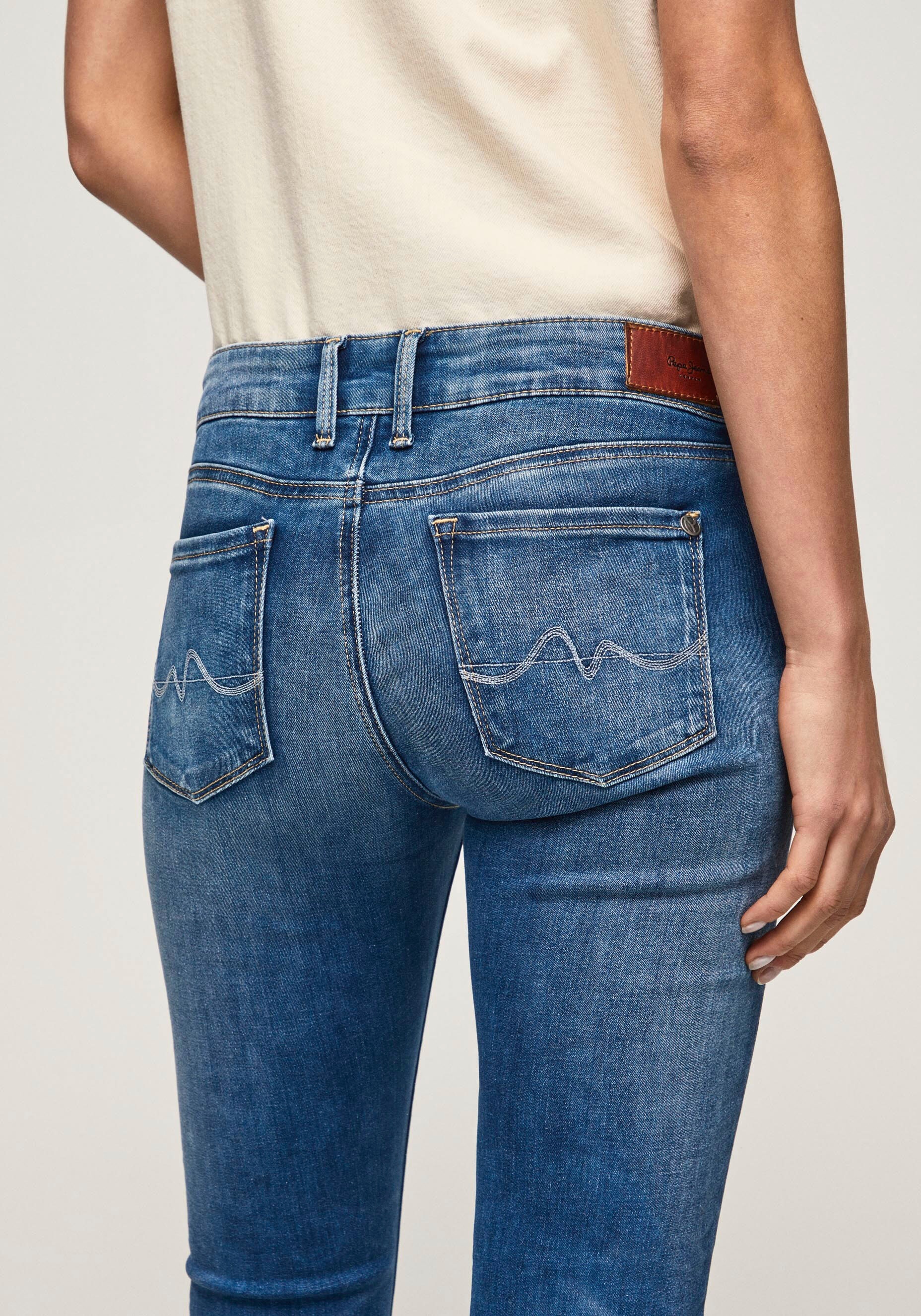 und im mit Skinny-fit-Jeans »SOHO«, 5-Pocket-Stil 1-Knopf BAUR Pepe Stretch-Anteil Bund Jeans | bestellen