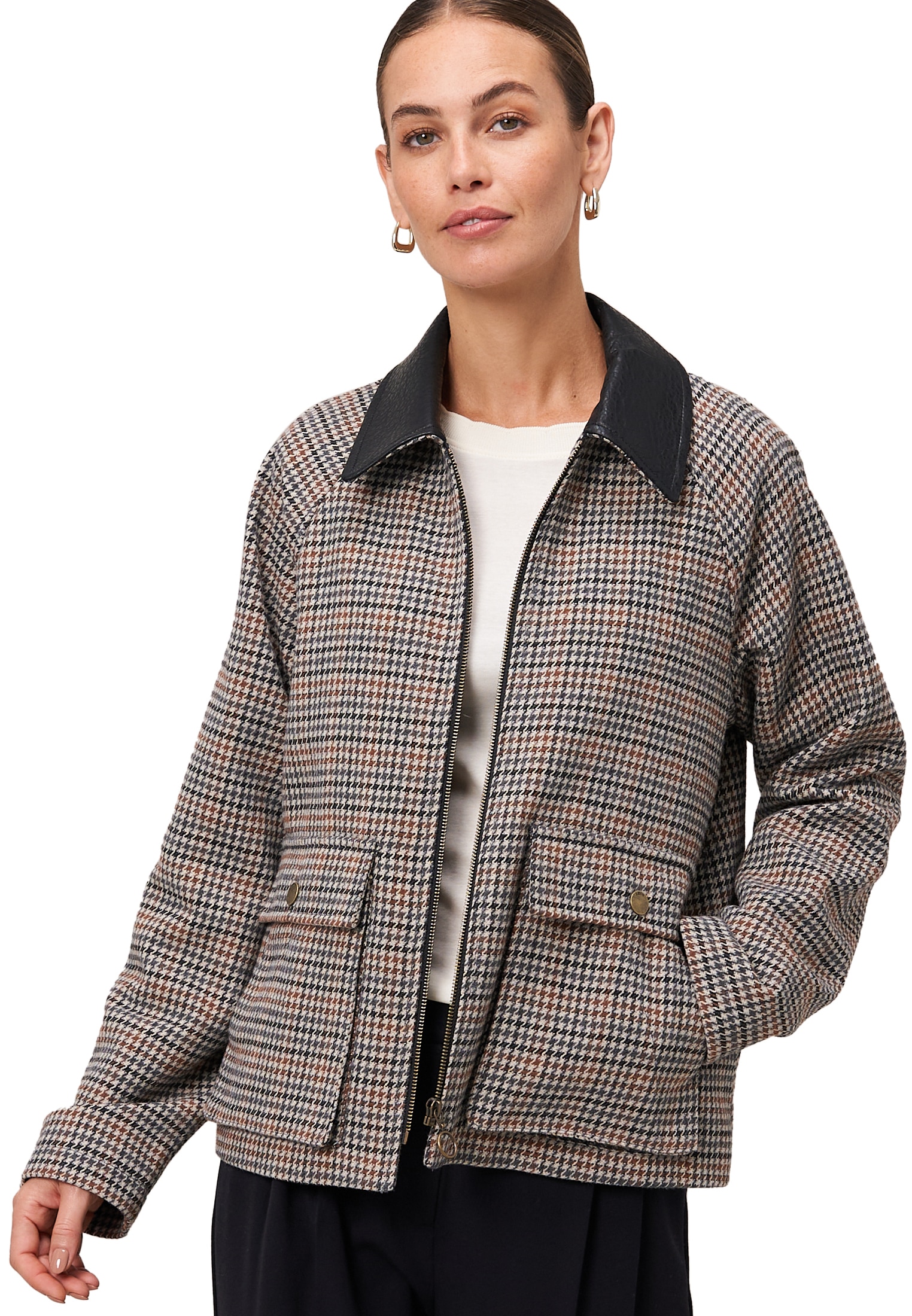 Zero Fieldjacket "Damen kariert mit Klappentaschen" günstig online kaufen